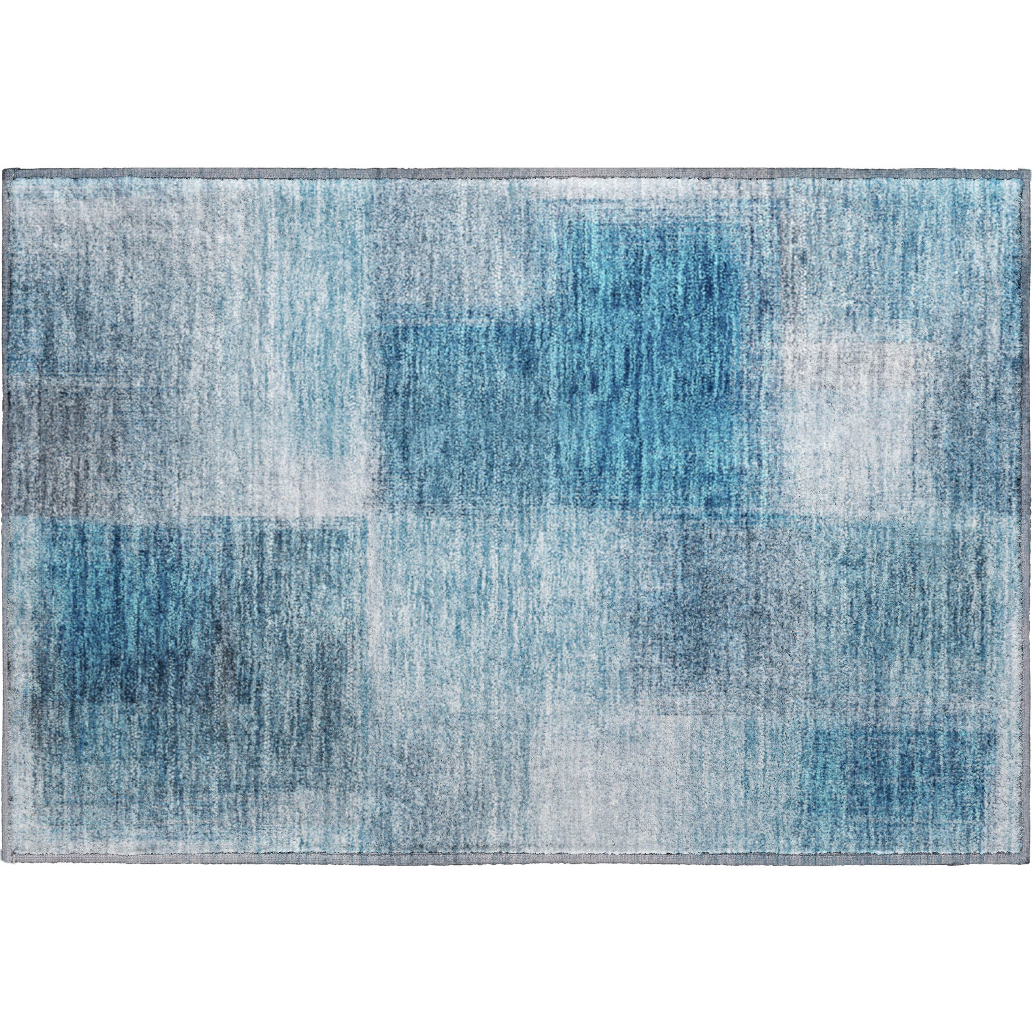 Lisbon Machine Washable Transitional Denim Blue Rug 1'8" x 2'6" #shape_Rectangle