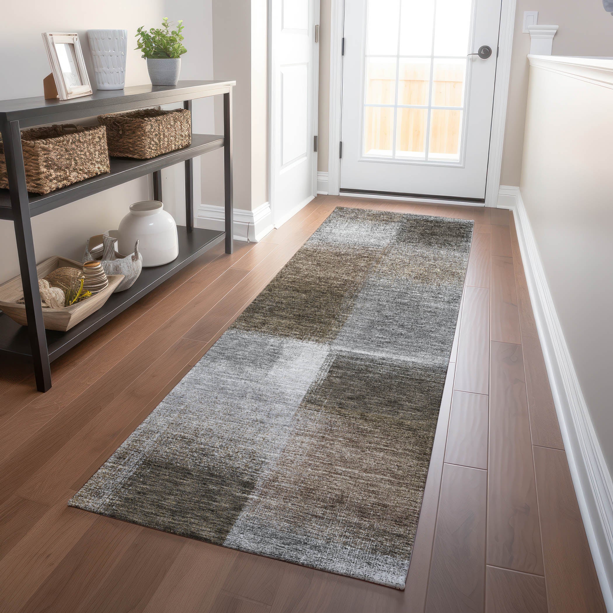 Lisbon Machine Washable Transitional Silver Gray Rug 2'3" x 7'6" #shape_Runner