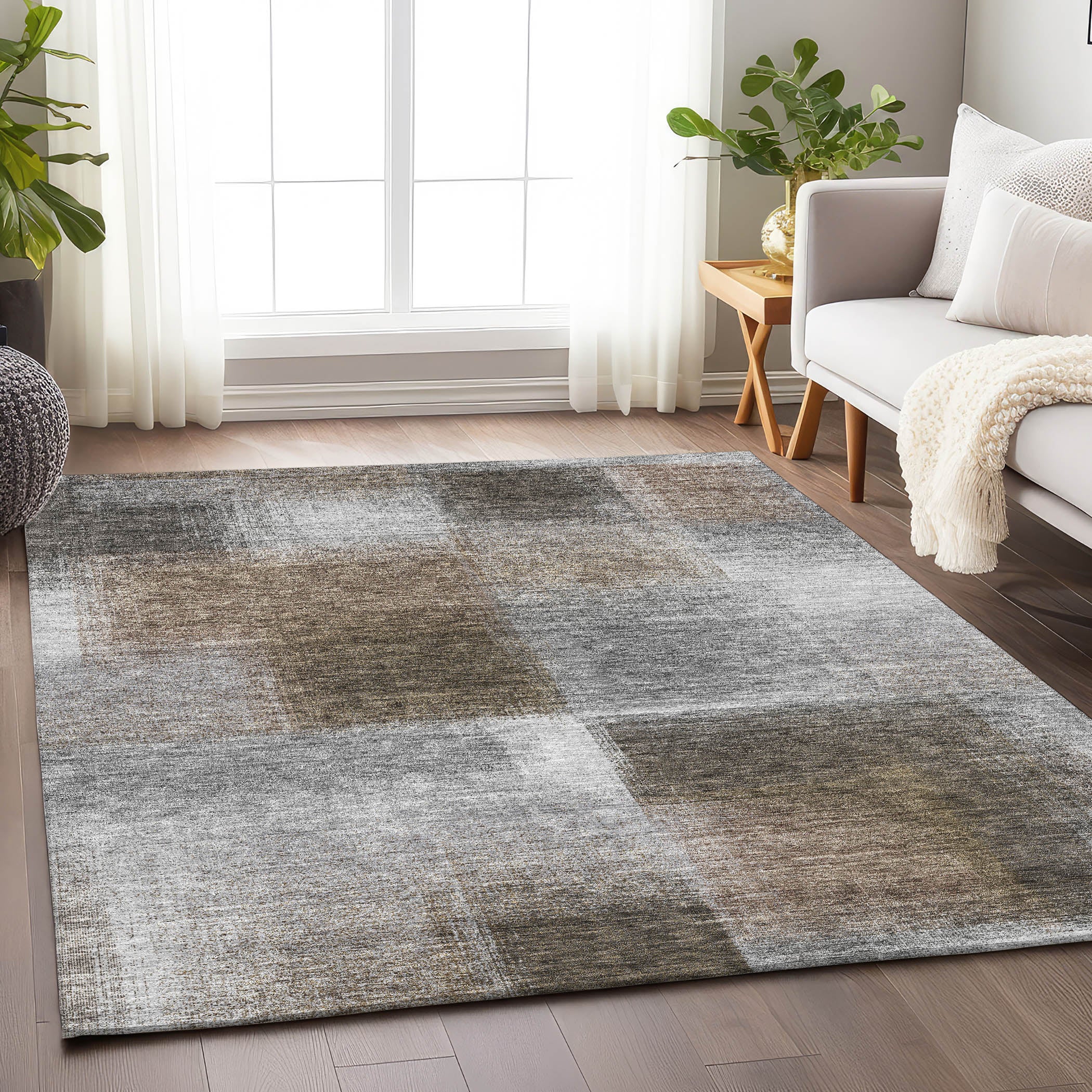 Lisbon Machine Washable Transitional Silver Gray Rug 2'6" x 3'10" #shape_Rectangle