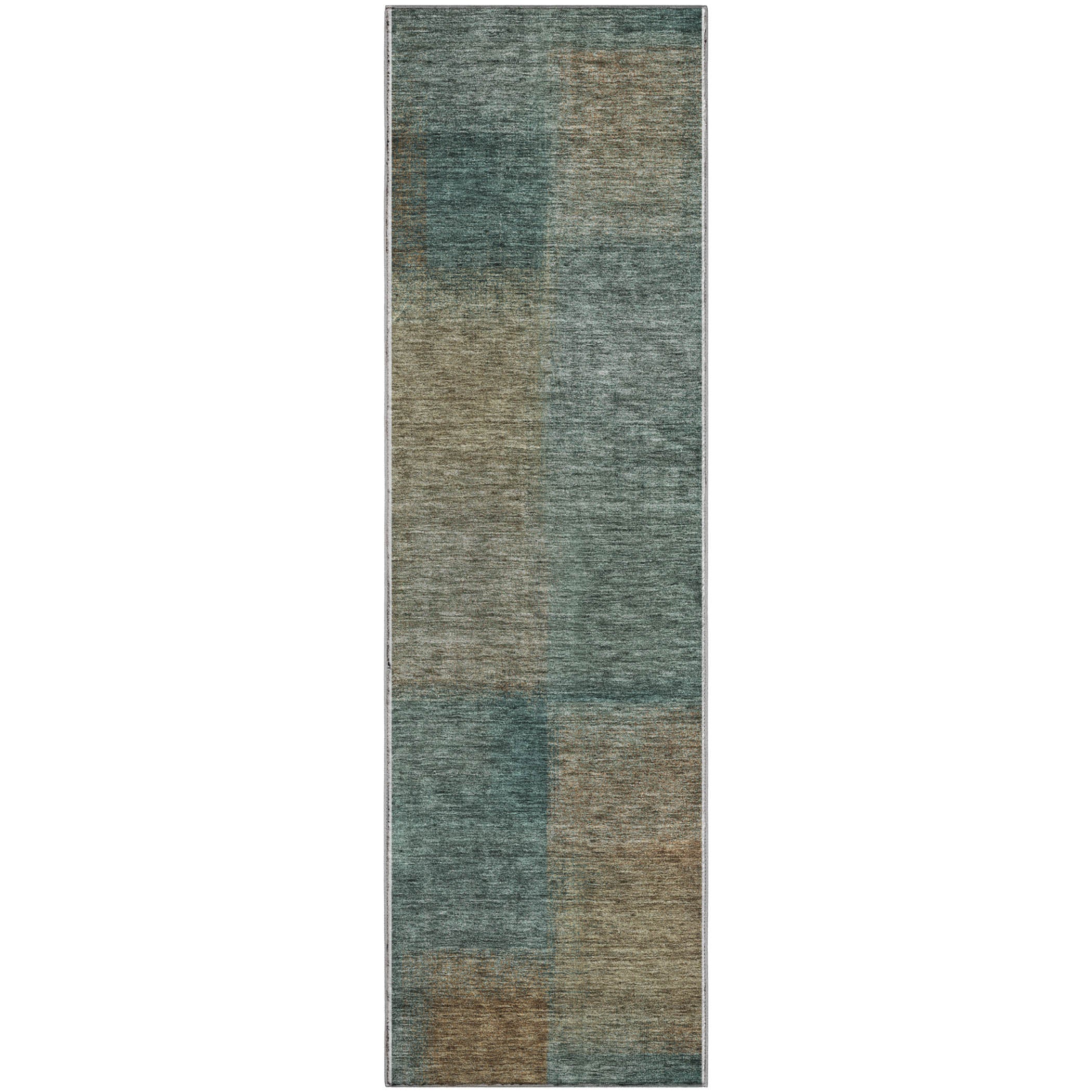 Lisbon Machine Washable Transitional Teal Rug 2'3" x 7'6" #shape_Runner