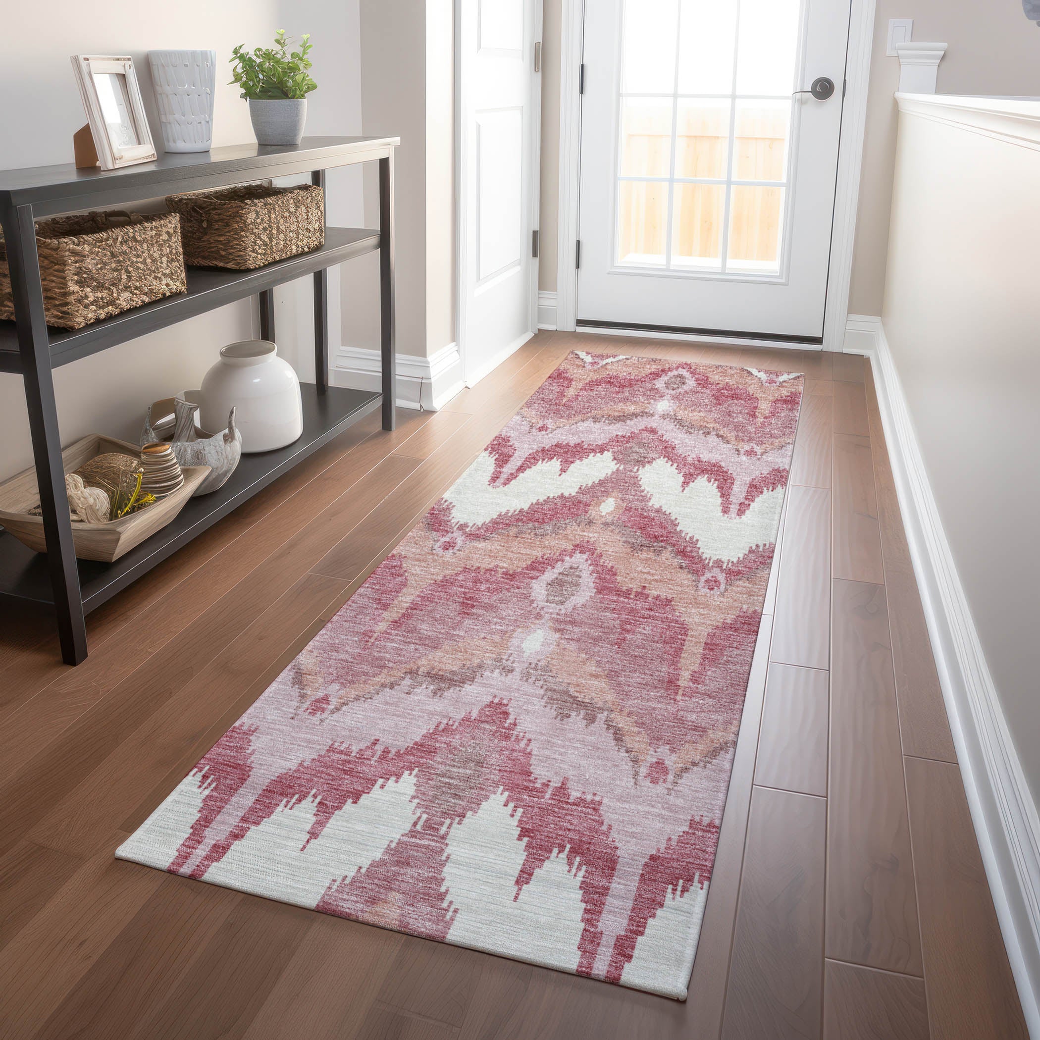 Havana Machine Washable Transitional Blush Pink Rug 2'3" x 7'6" #shape_Runner