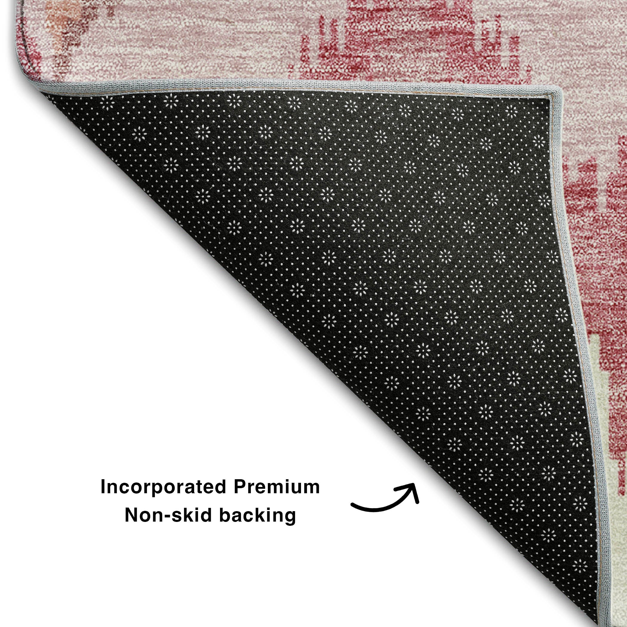 Havana Machine Washable Transitional Blush Pink Rug 1'8" x 2'6" #shape_Rectangle