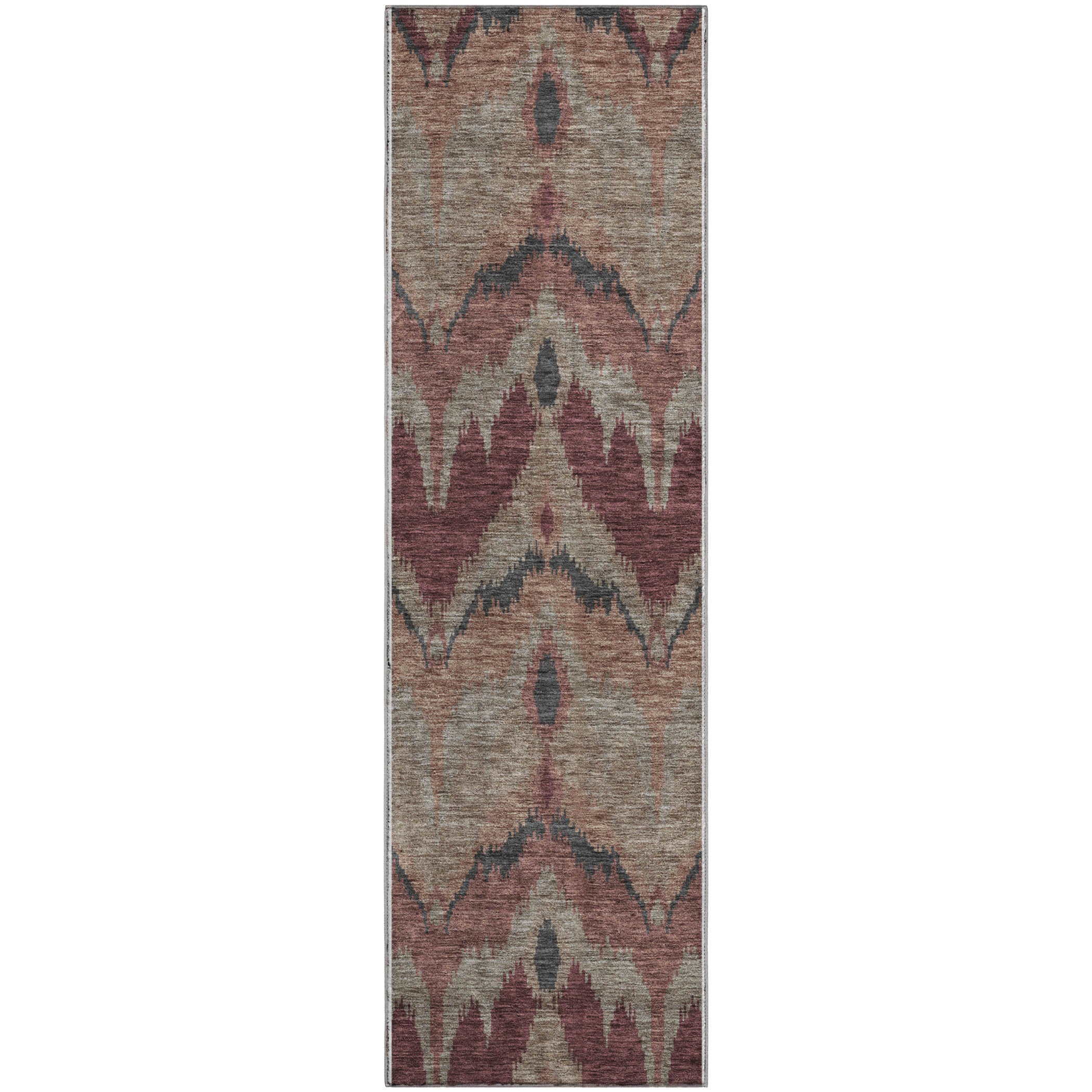 Havana Machine Washable Transitional Burgundy Red Rug 2'3" x 7'6" #shape_Runner