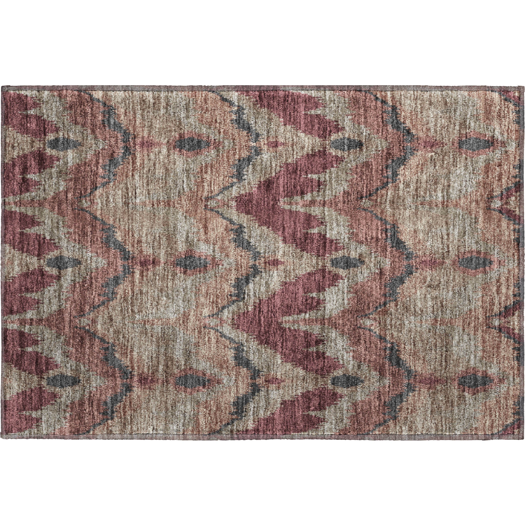 Havana Machine Washable Transitional Burgundy Red Rug 1'8" x 2'6" #shape_Rectangle