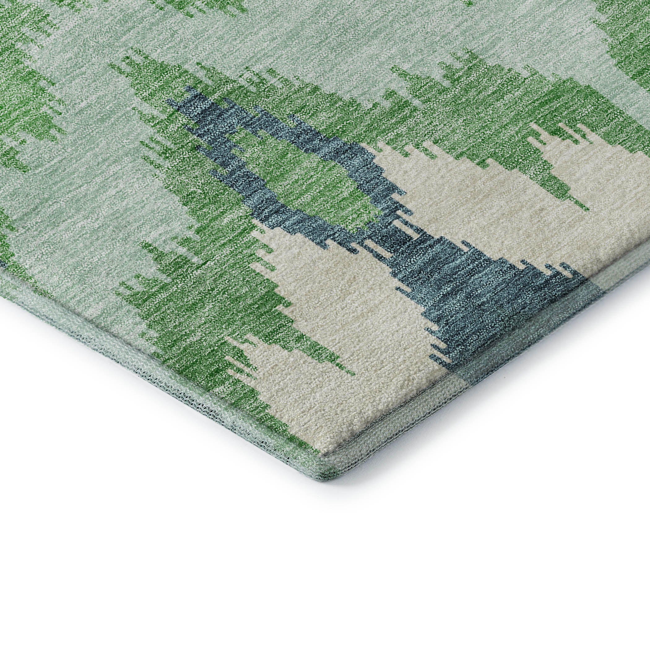 Havana Machine Washable Transitional Green Rug 1'8" x 2'6" #shape_Rectangle