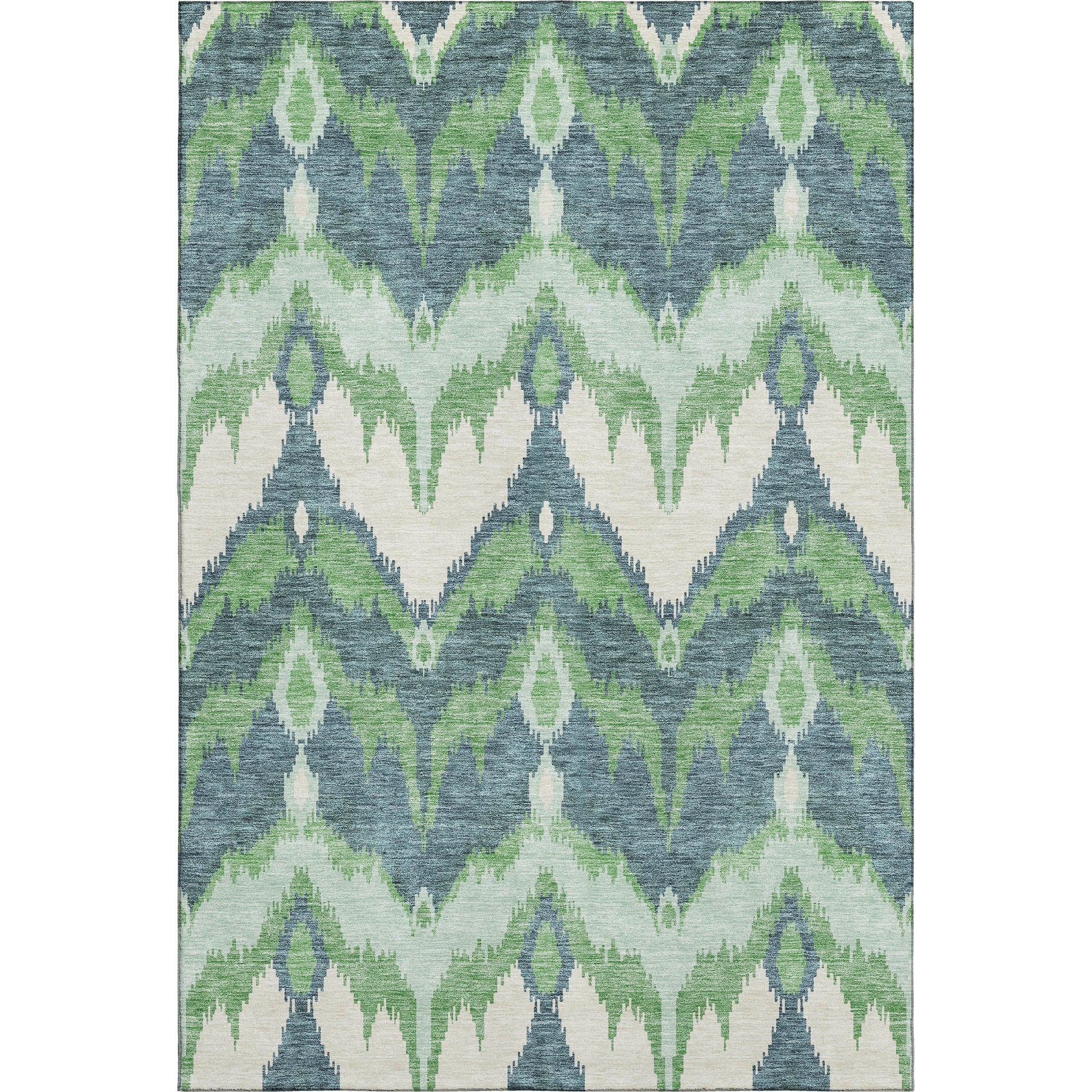 Havana Machine Washable Transitional Green Rug 2'6" x 3'10" #shape_Rectangle