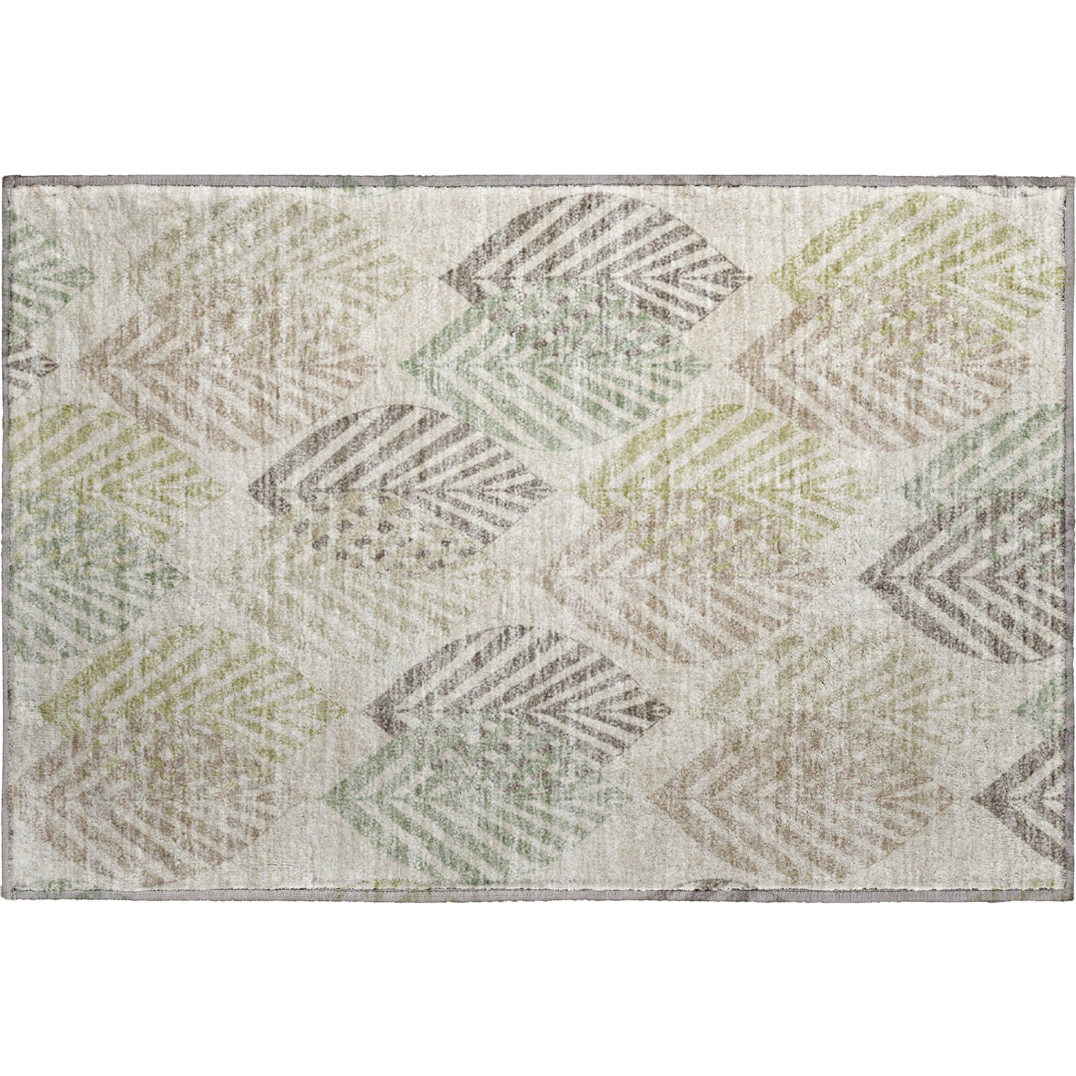 Lucerne Machine Washable Transitional Beige Brown Rug 1'8" x 2'6" #shape_Rectangle