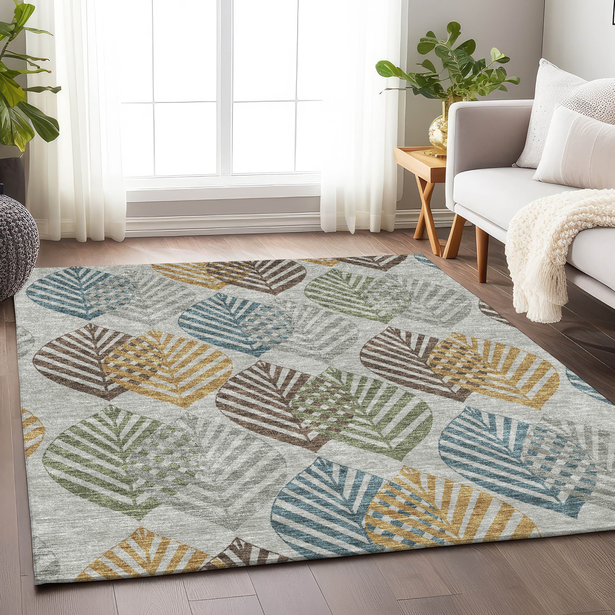 Lucerne Machine Washable Transitional Gray Rug 2'6" x 3'10" #shape_Rectangle