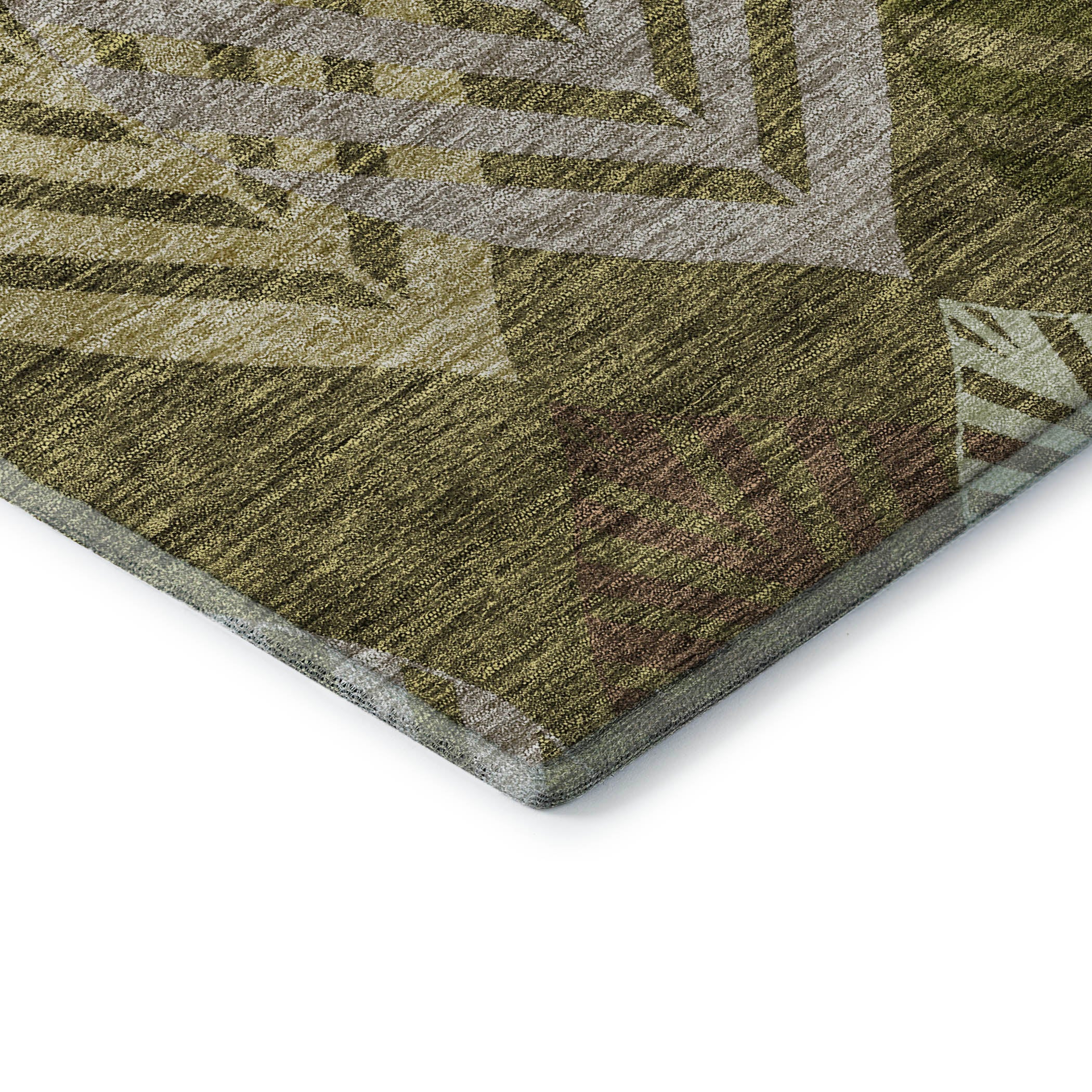 Lucerne Machine Washable Transitional Olive Green Rug 1'8" x 2'6" #shape_Rectangle