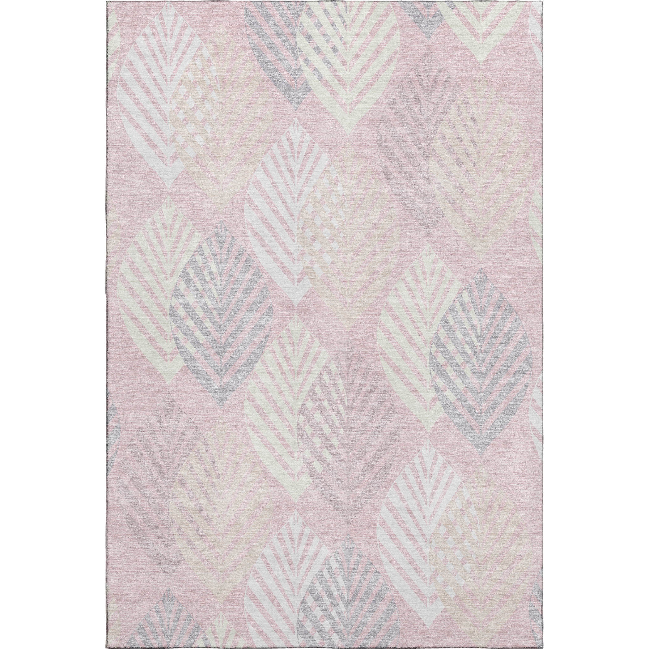 Lucerne Machine Washable Transitional Pink Rug 2'6" x 3'10" #shape_Rectangle
