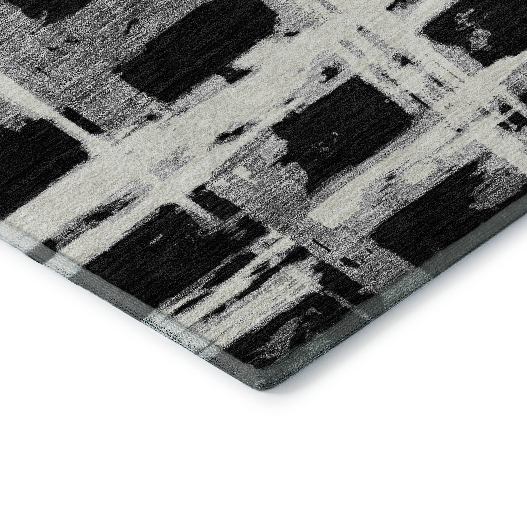 Chiang Mai Machine Washable Transitional Black Rug 1'8" x 2'6" #shape_Rectangle
