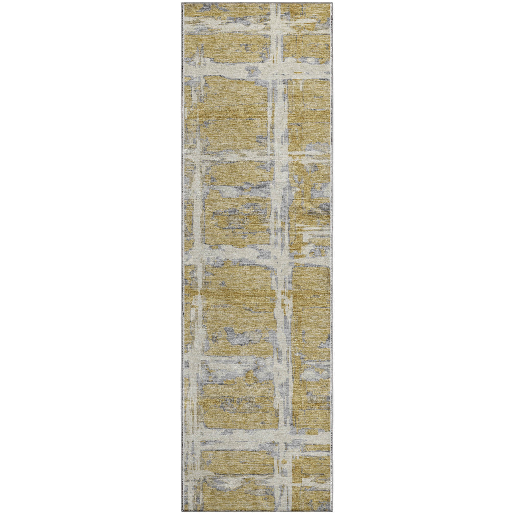 Chiang Mai Machine Washable Transitional Gold Rug 2'3" x 7'6" #shape_Runner