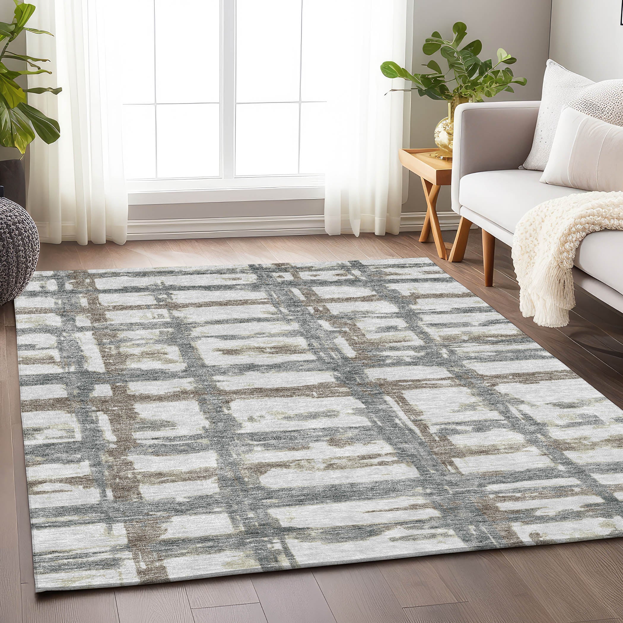 Chiang Mai Machine Washable Transitional Silver Gray Rug 2'6" x 3'10" #shape_Rectangle