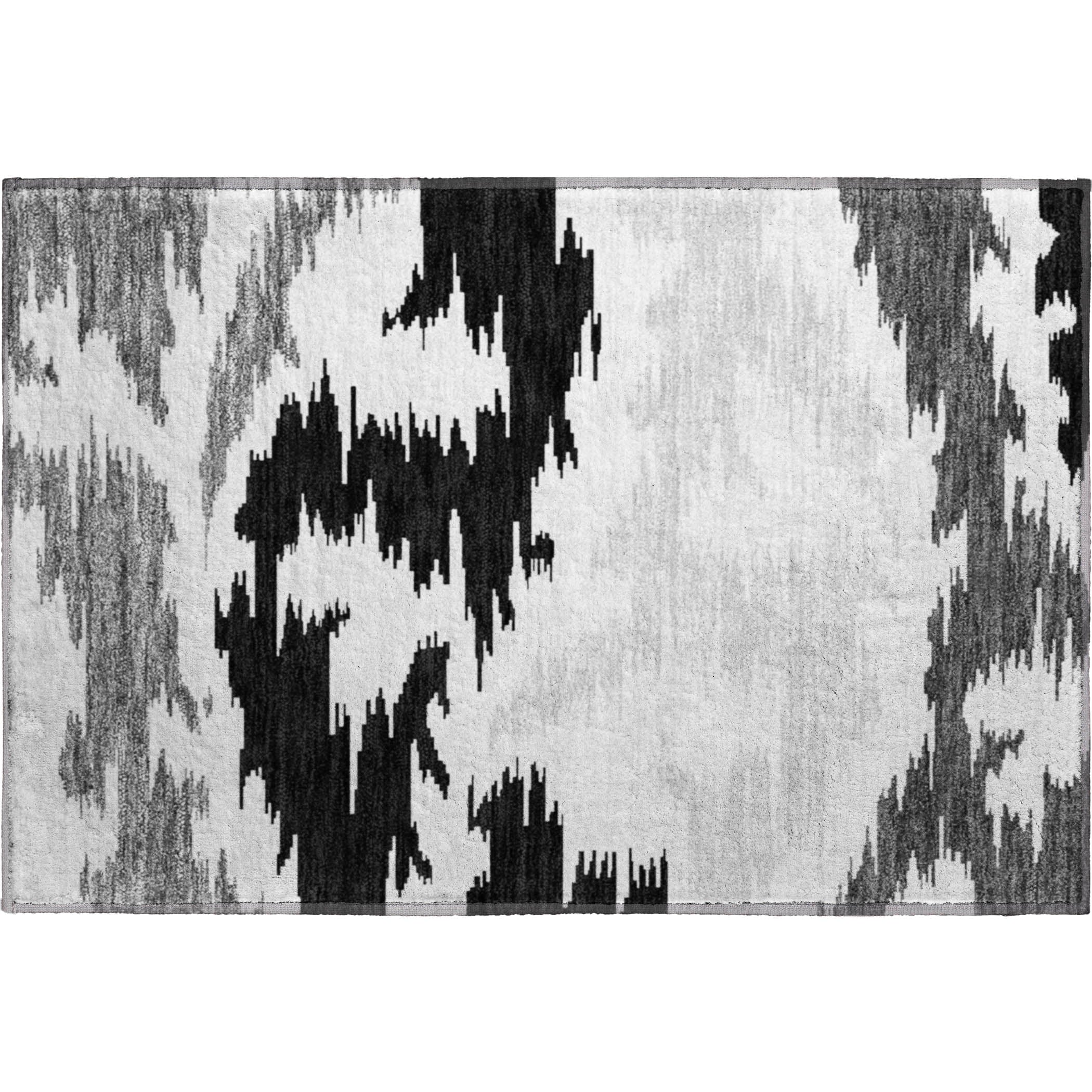 Florence Machine Washable Transitional Black Rug 1'8" x 2'6" #shape_Rectangle