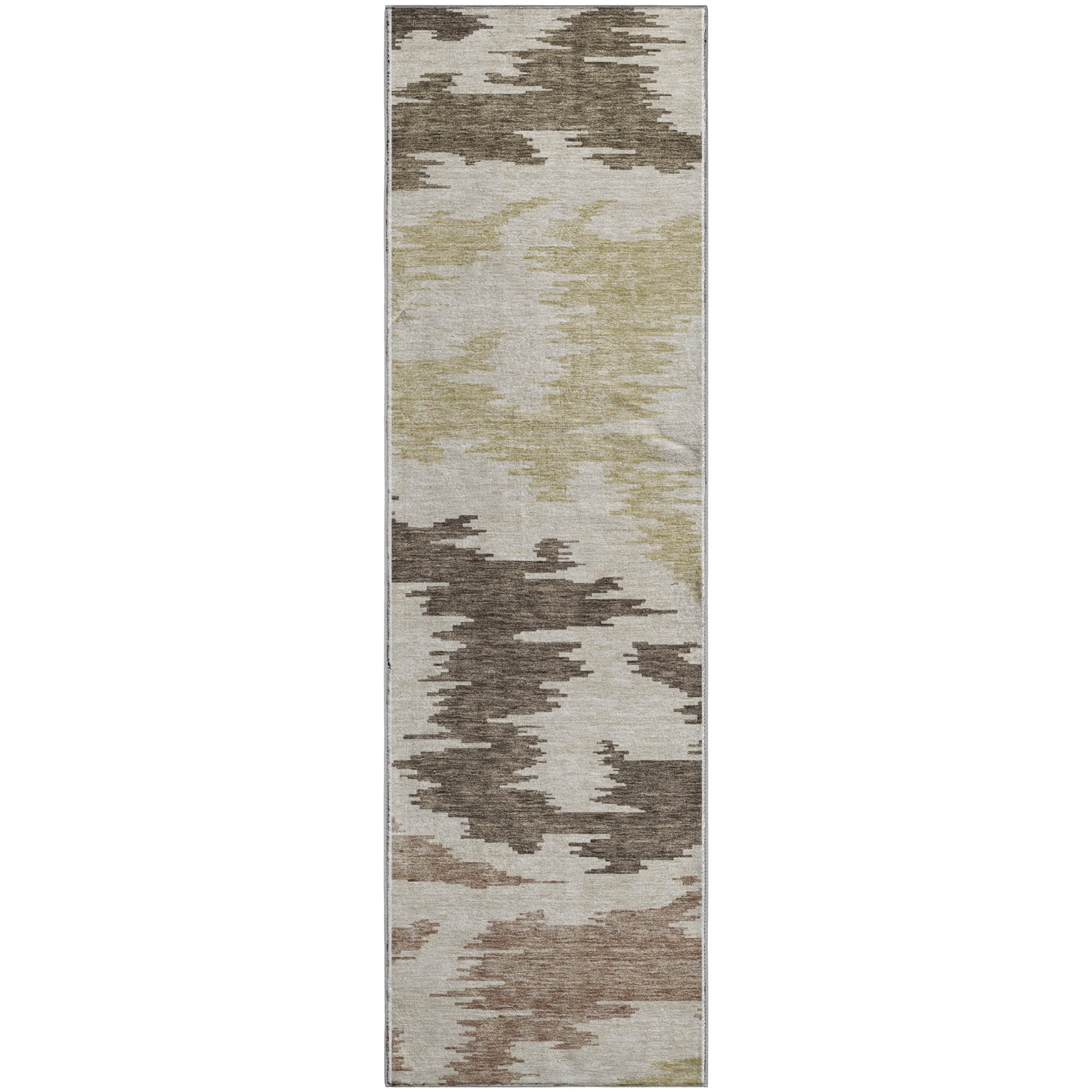 Florence Machine Washable Transitional Chocolate Brown Rug 2'3" x 7'6" #shape_Runner