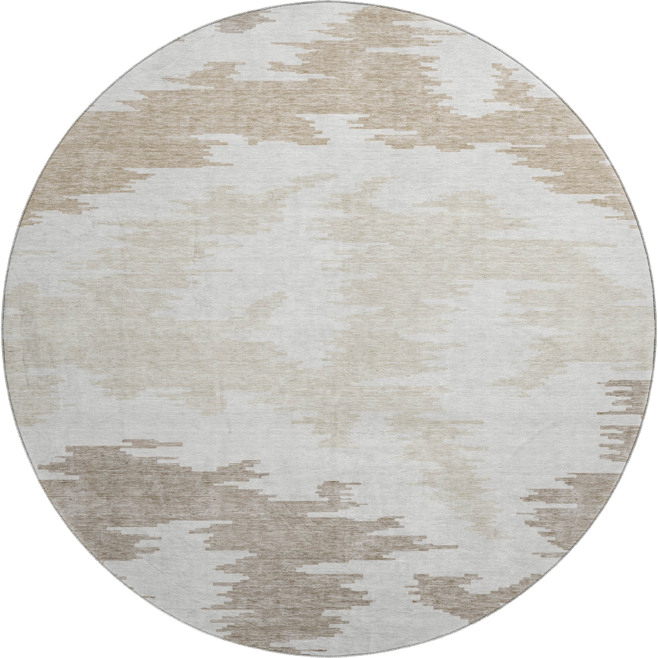Florence Machine Washable Transitional Ivory Rug 8' x 8' #shape_Round