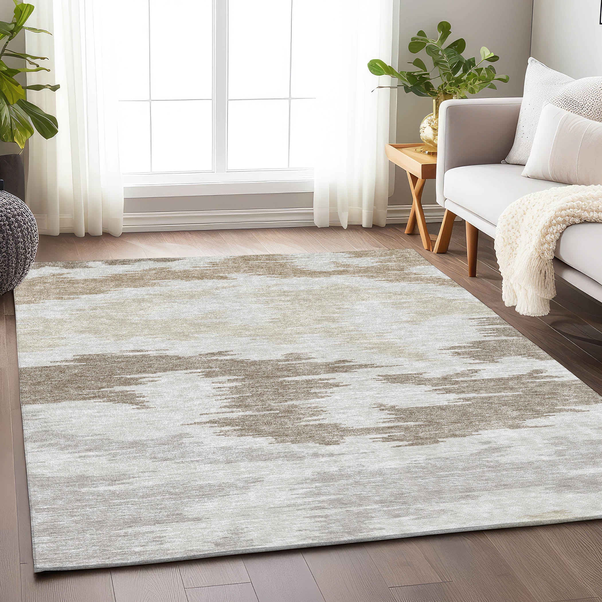 Florence Machine Washable Transitional Ivory Rug 2'6" x 3'10" #shape_Rectangle