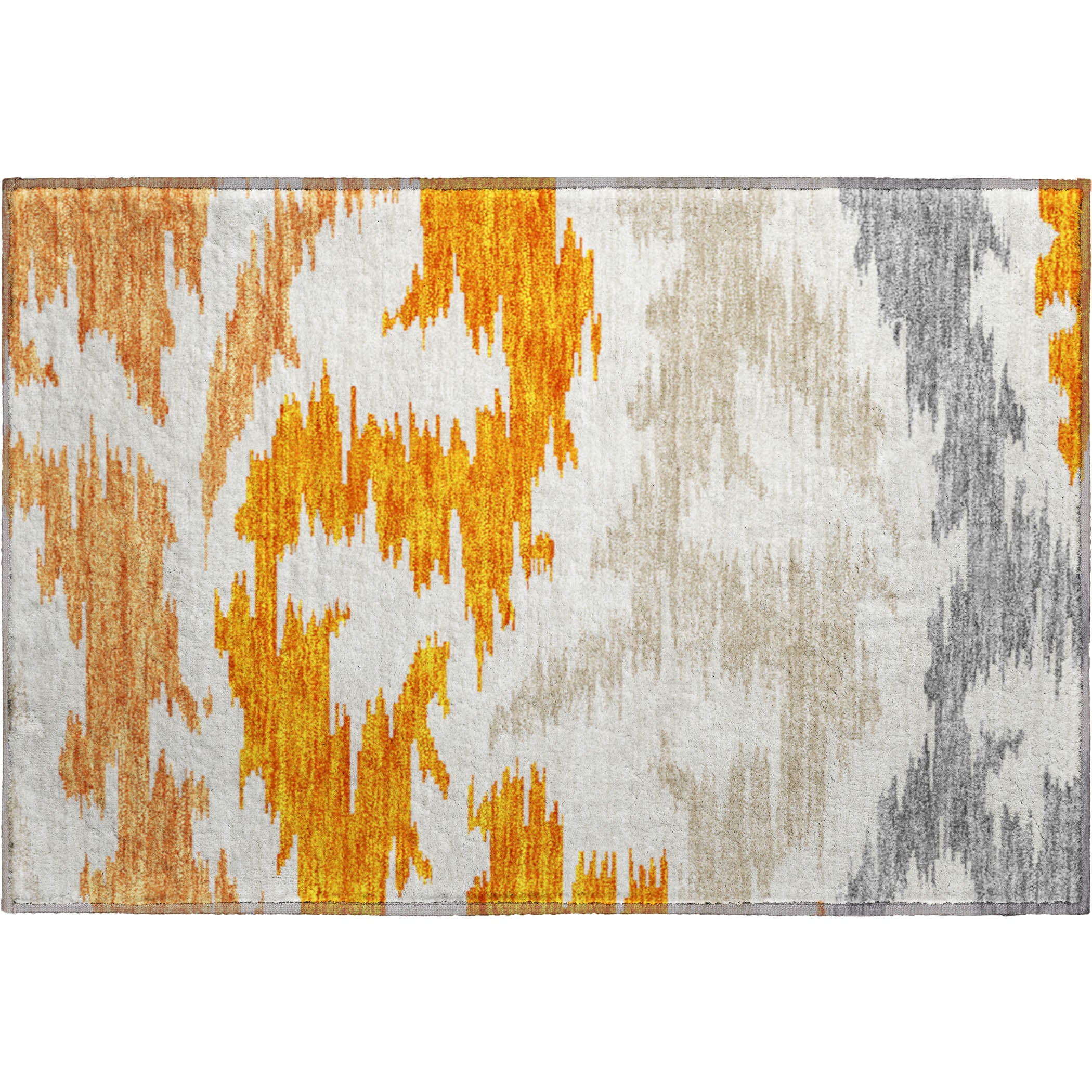 Florence Machine Washable Transitional Orange Rug 1'8" x 2'6" #shape_Rectangle