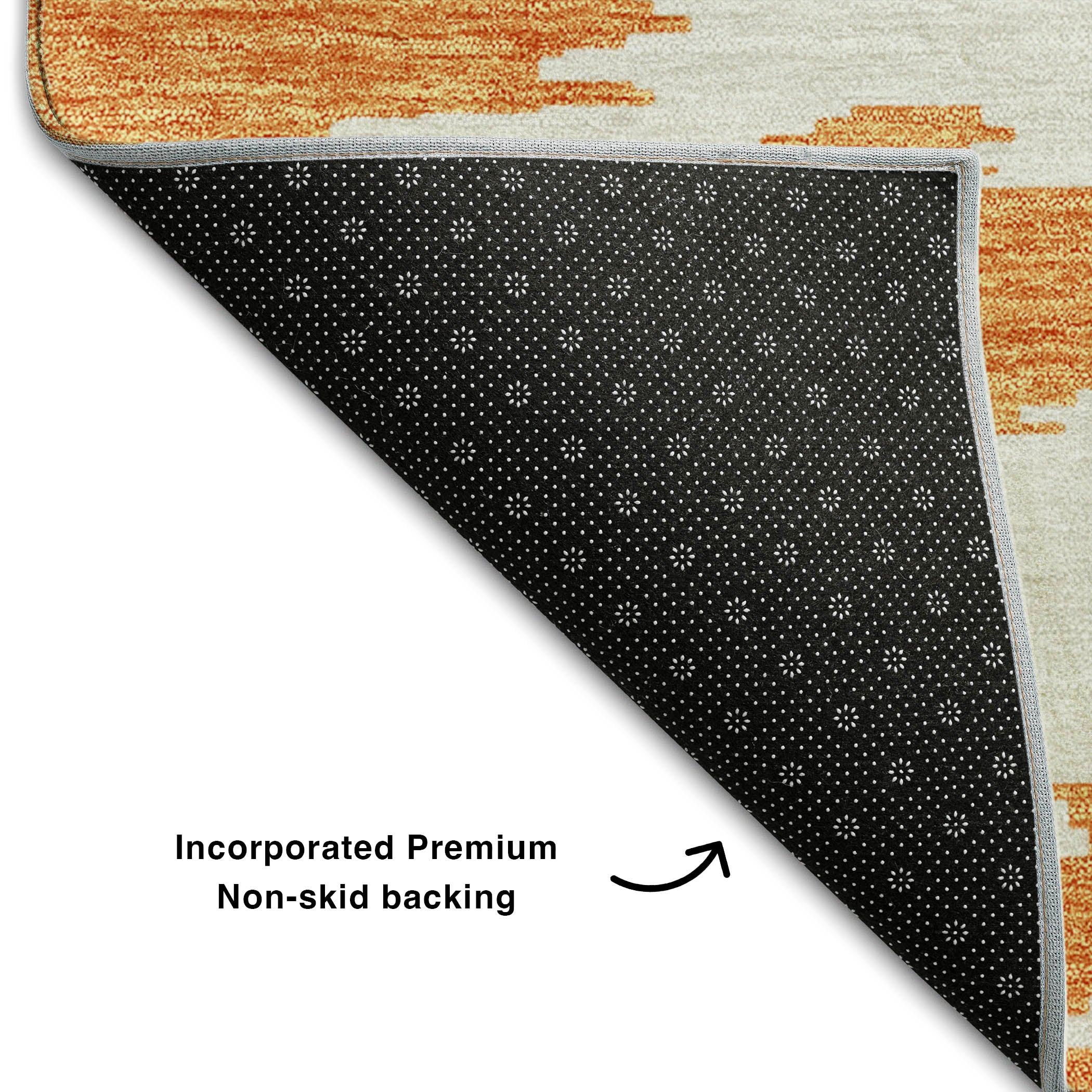 Florence Machine Washable Transitional Orange Rug 1'8" x 2'6" #shape_Rectangle