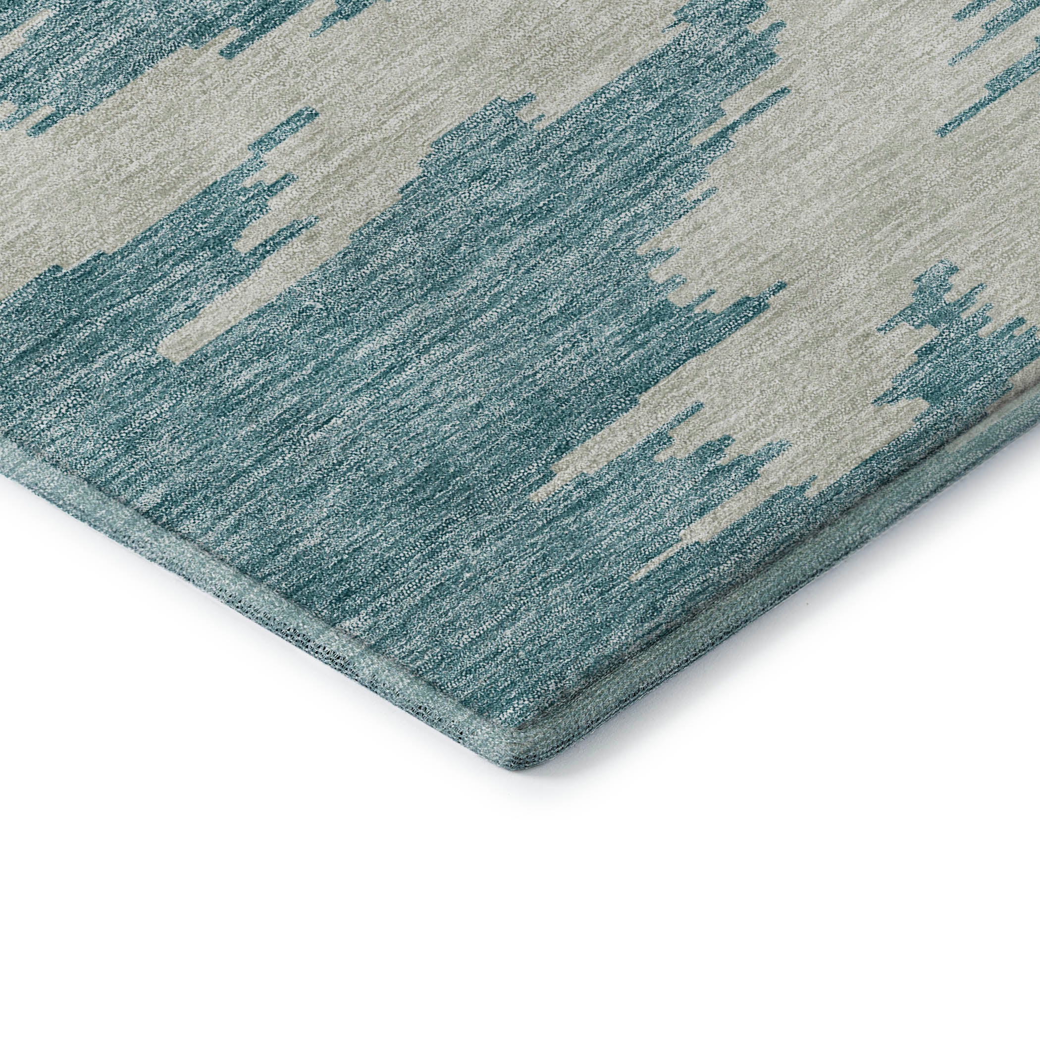 Florence Machine Washable Transitional Teal Rug 1'8" x 2'6" #shape_Rectangle