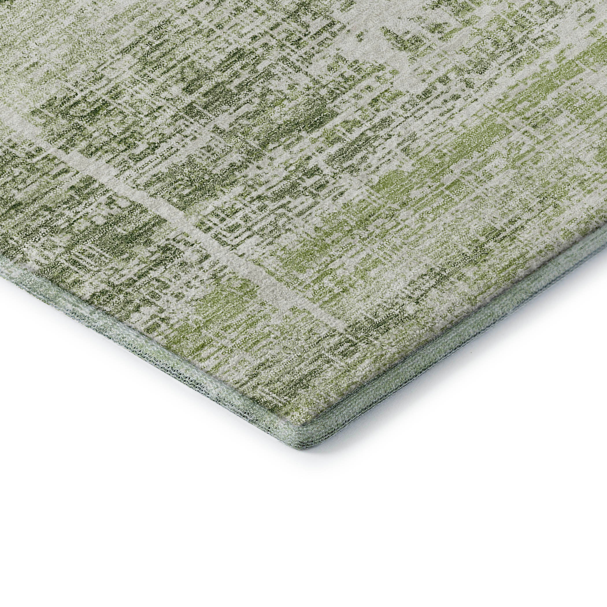 Havana Machine Washable Transitional Aloe Green Rug 1'8" x 2'6" #shape_Rectangle