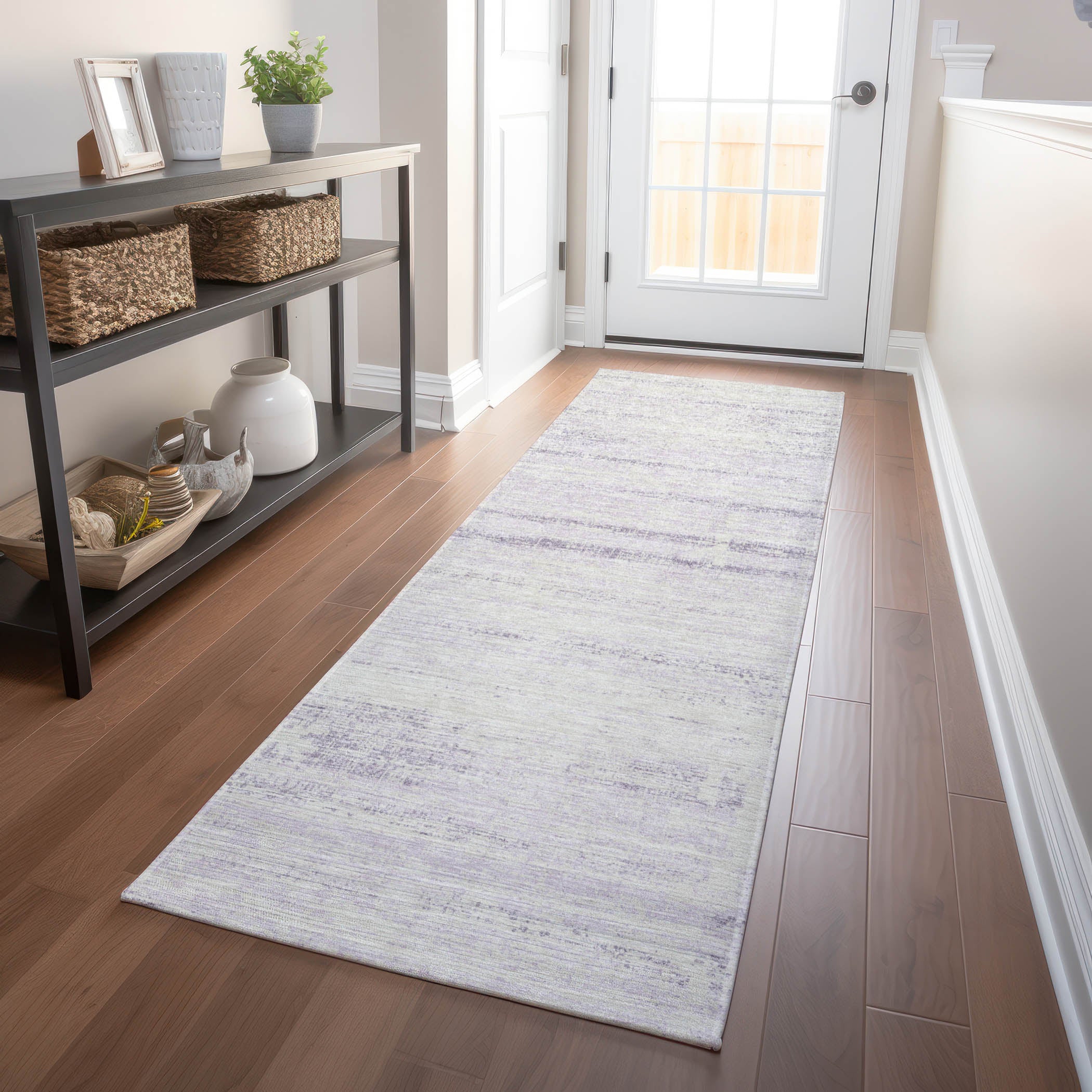 Havana Machine Washable Transitional Lavender Purple Rug 2'3" x 7'6" #shape_Runner