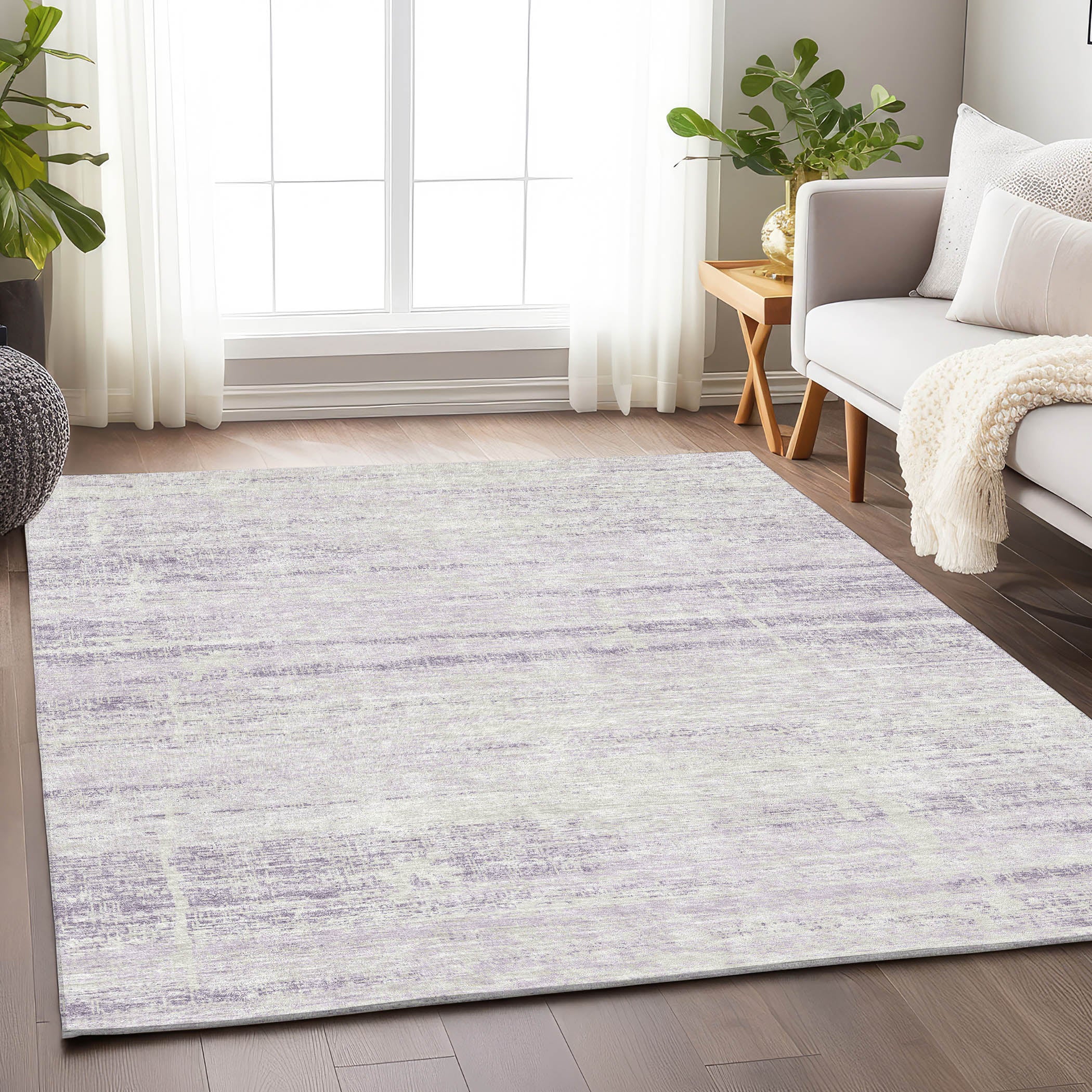 Havana Machine Washable Transitional Lavender Purple Rug 2'6" x 3'10" #shape_Rectangle