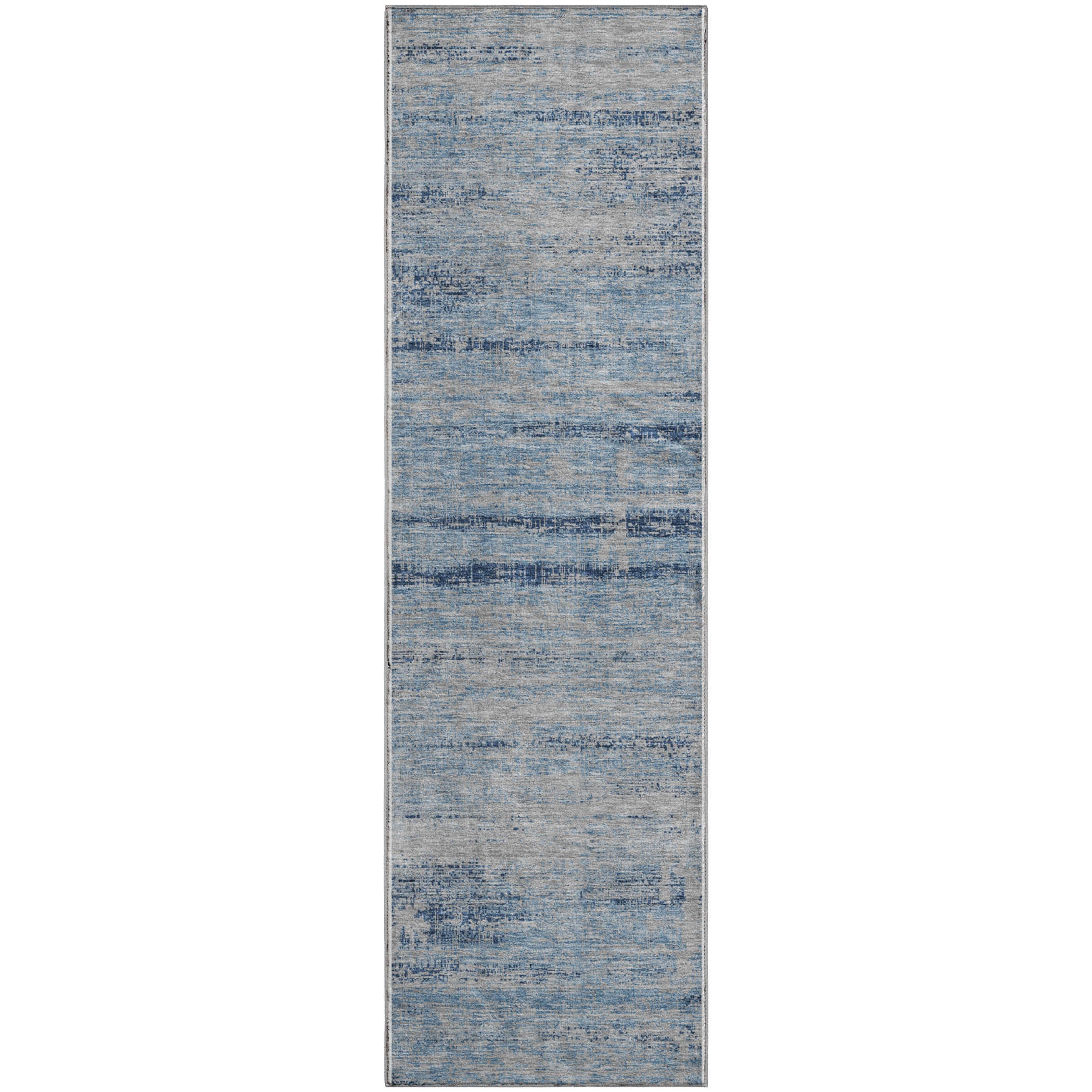 Havana Machine Washable Transitional Sky Blue Rug 2'3" x 7'6" #shape_Runner