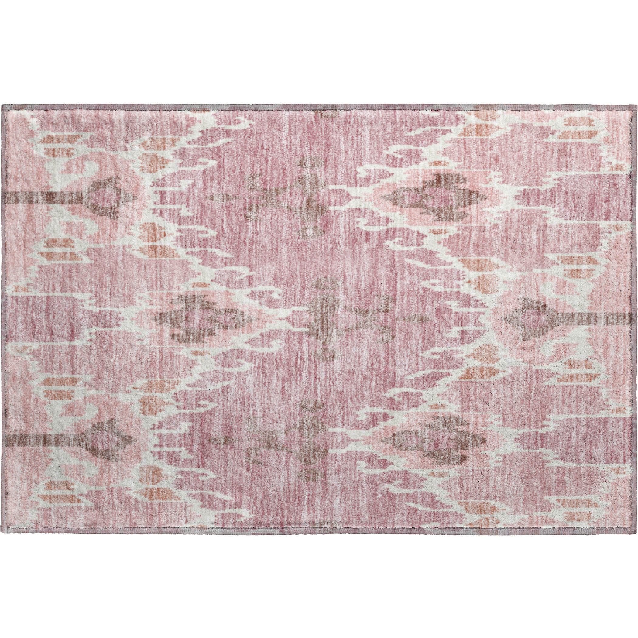 Mdina Machine Washable Transitional Blush Pink Rug 1'8" x 2'6" #shape_Rectangle