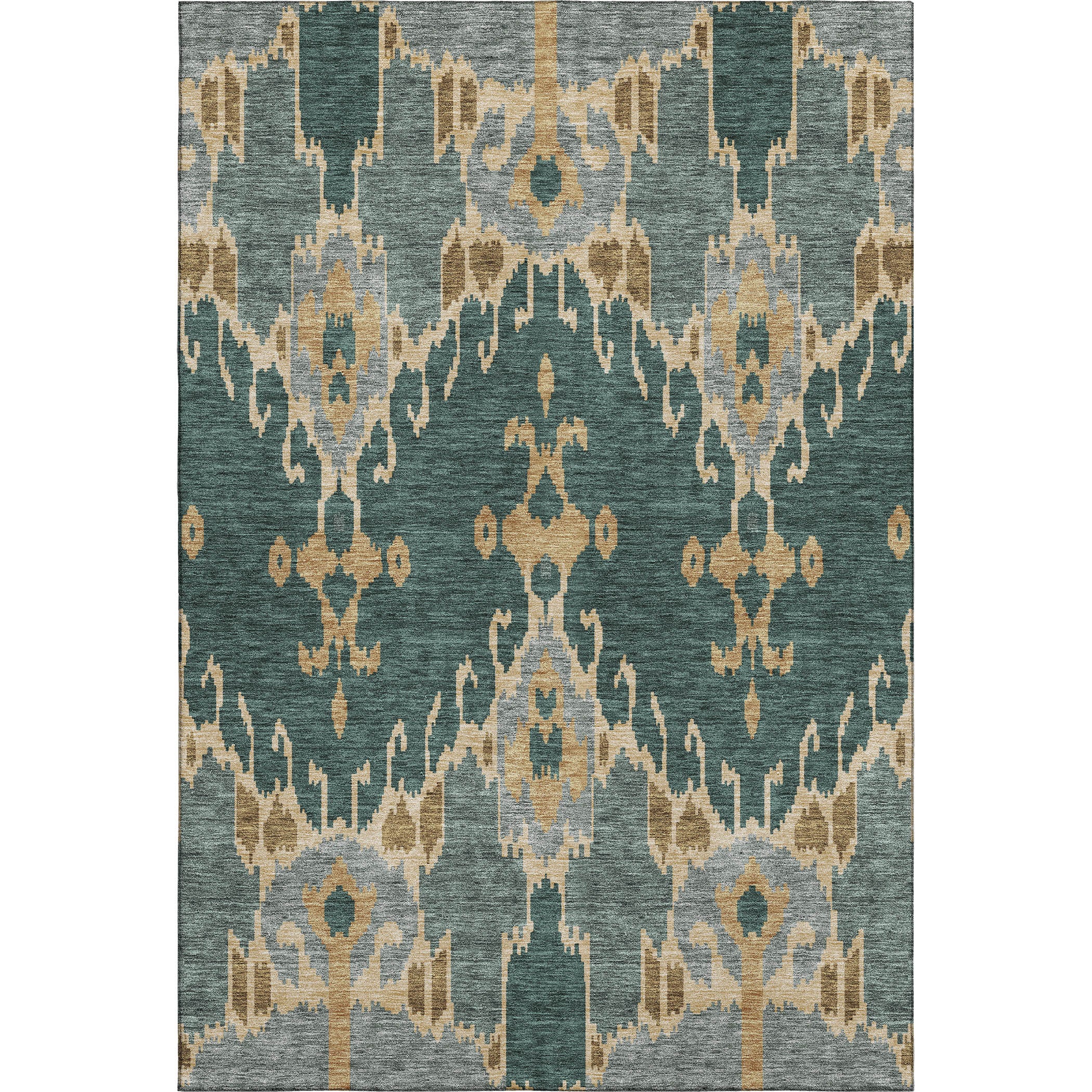 Mdina Machine Washable Transitional Cactus Green Rug 2'6" x 3'10" #shape_Rectangle