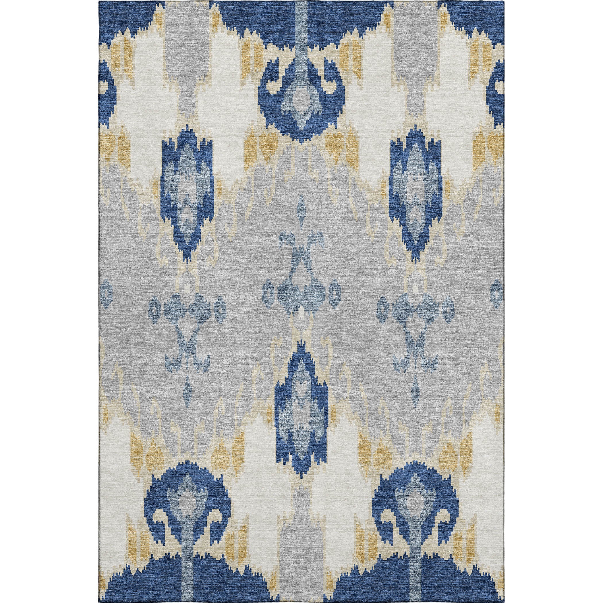 Mdina Machine Washable Transitional Navy Blue Rug 2'6" x 3'10" #shape_Rectangle