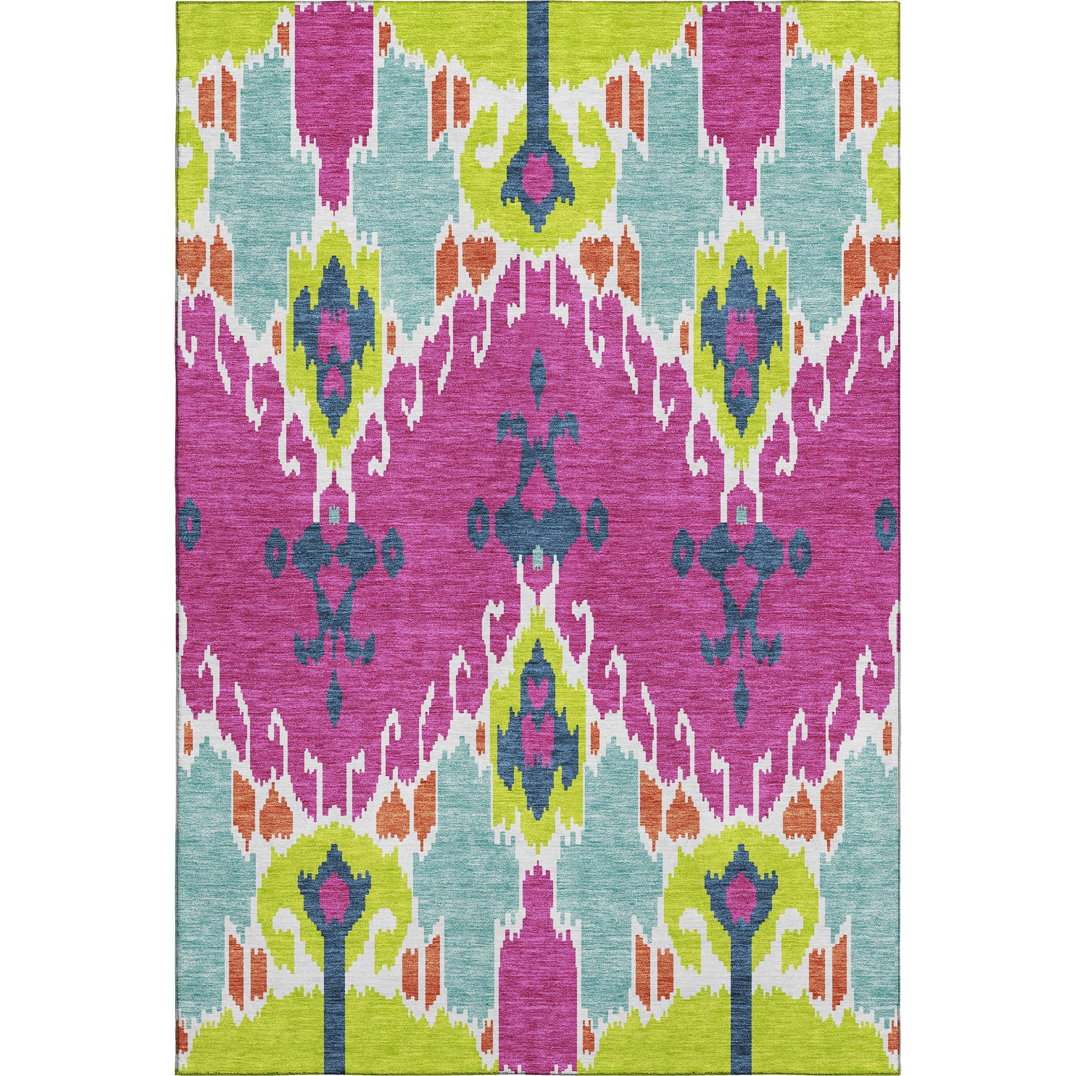 Mdina Machine Washable Transitional Pink Rug 2'6" x 3'10" #shape_Rectangle
