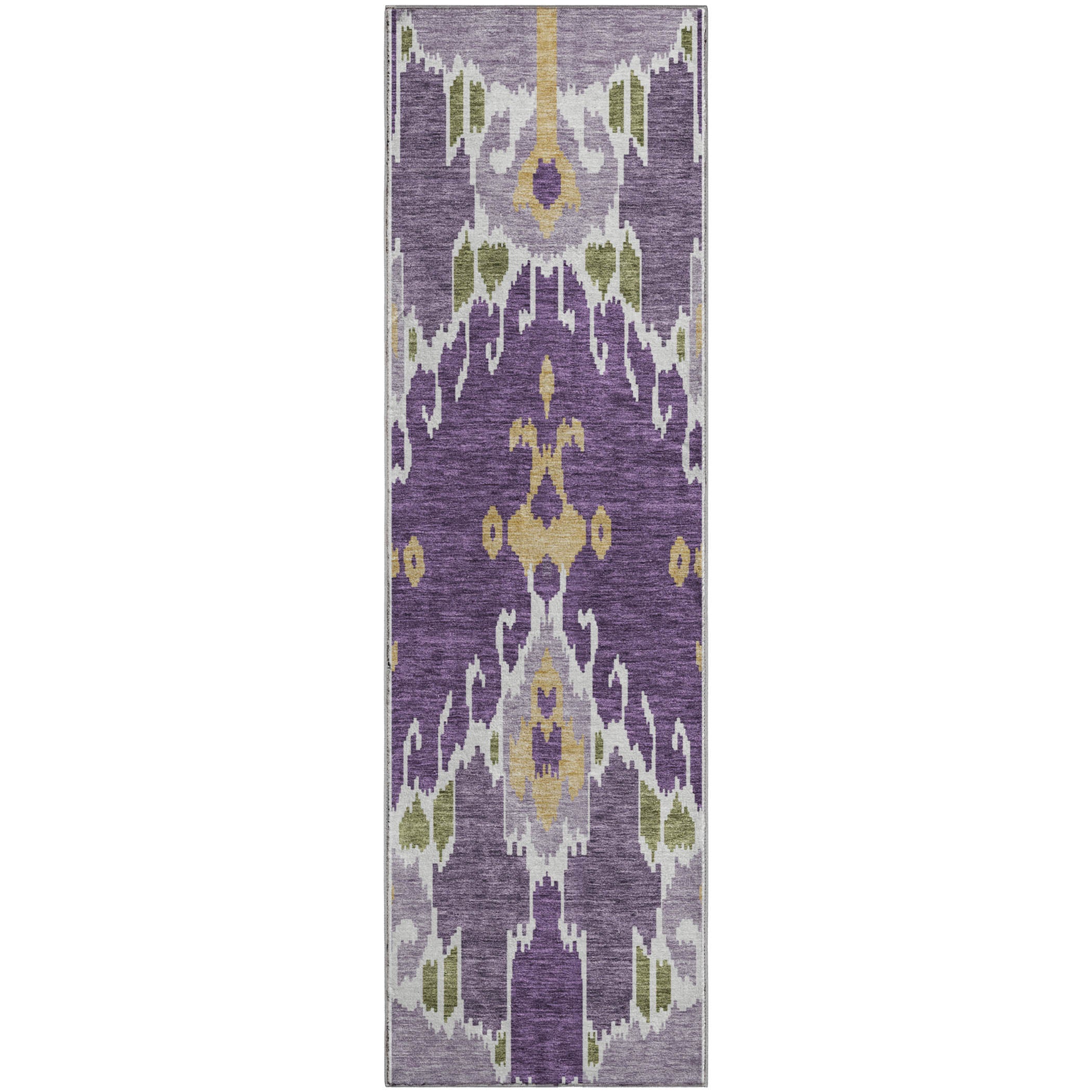 Mdina Machine Washable Transitional Purple Rug 2'3" x 7'6" #shape_Runner