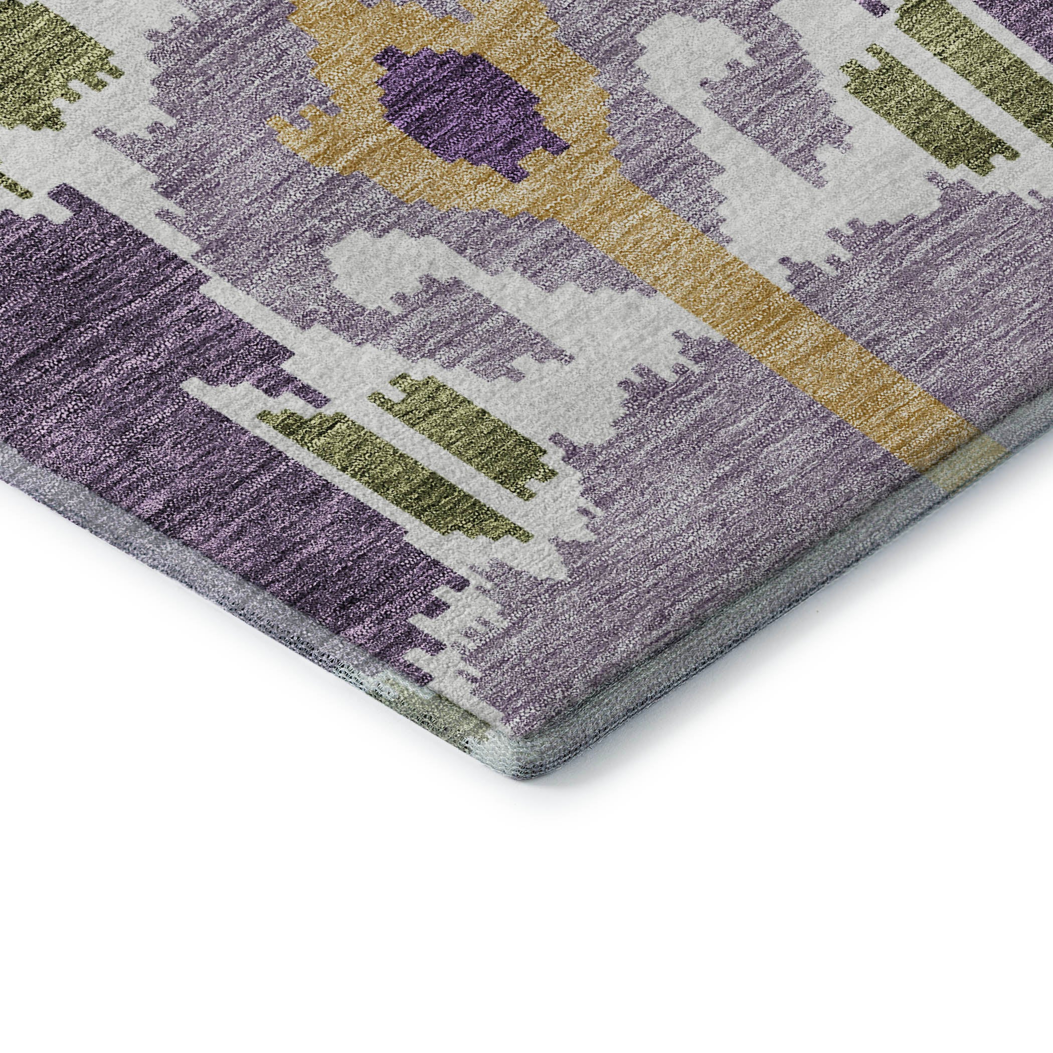 Mdina Machine Washable Transitional Purple Rug 1'8" x 2'6" #shape_Rectangle