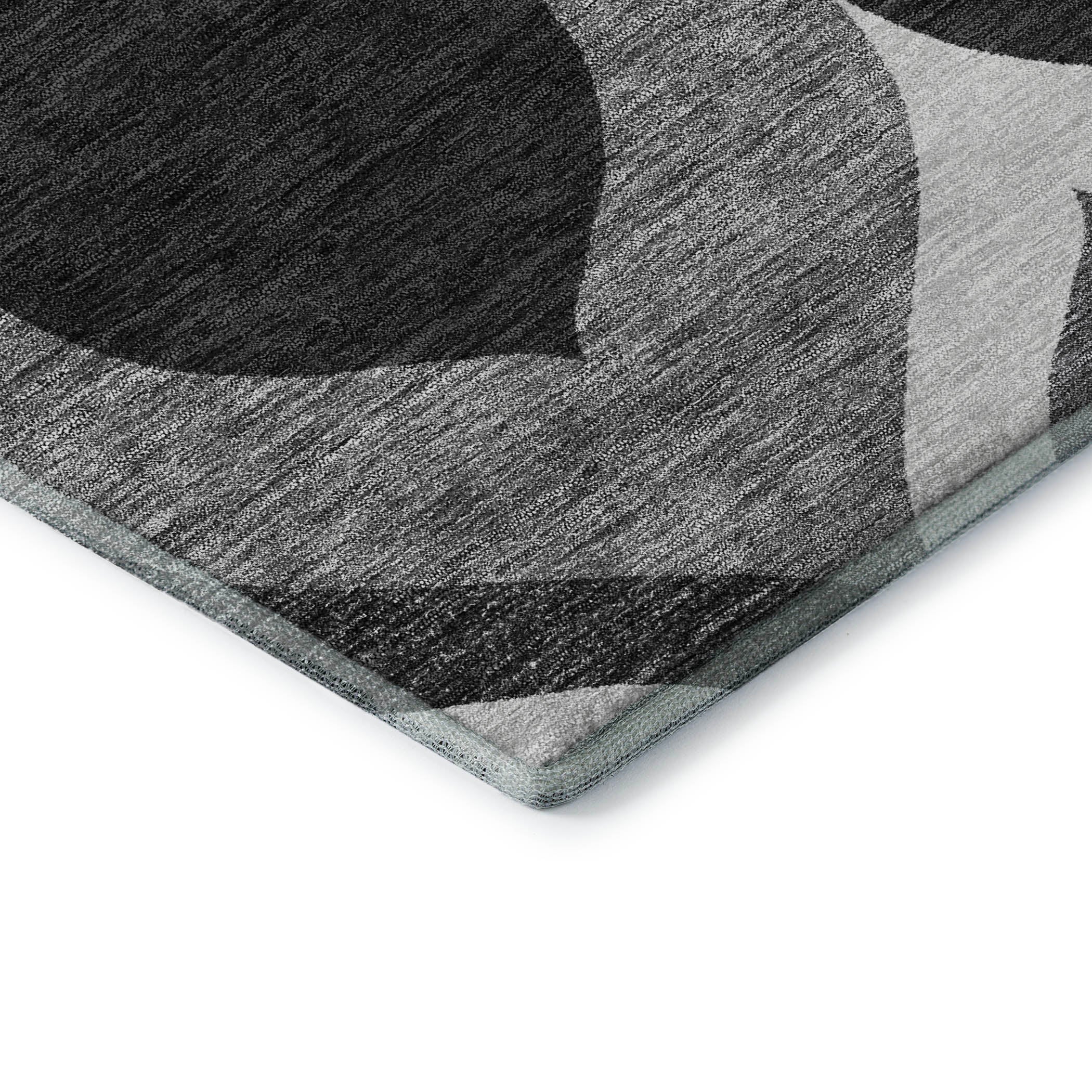 Tbilisi Machine Washable Transitional Black Rug 1'8" x 2'6" #shape_Rectangle