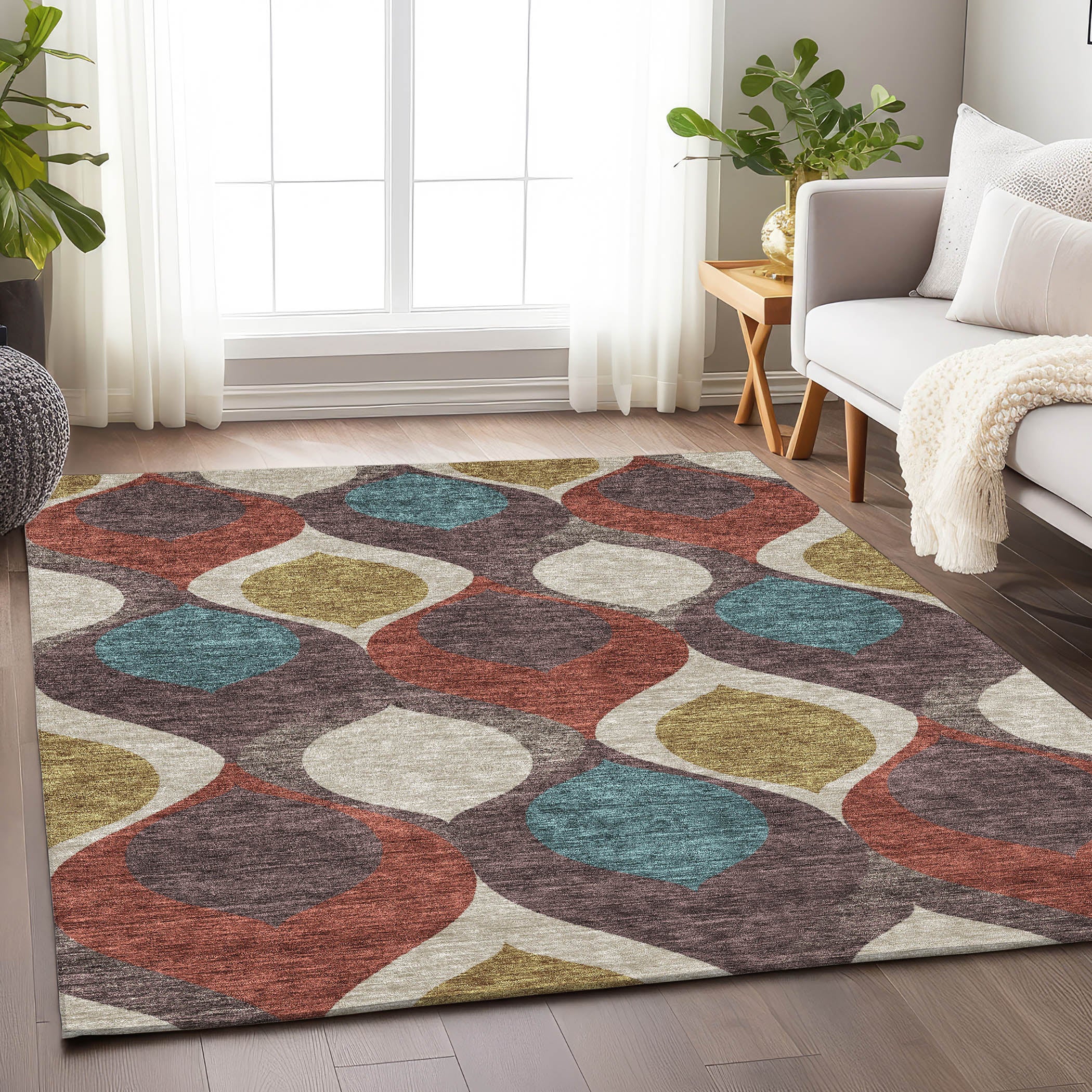 Tbilisi Machine Washable Transitional Brown Rug 2'6" x 3'10" #shape_Rectangle