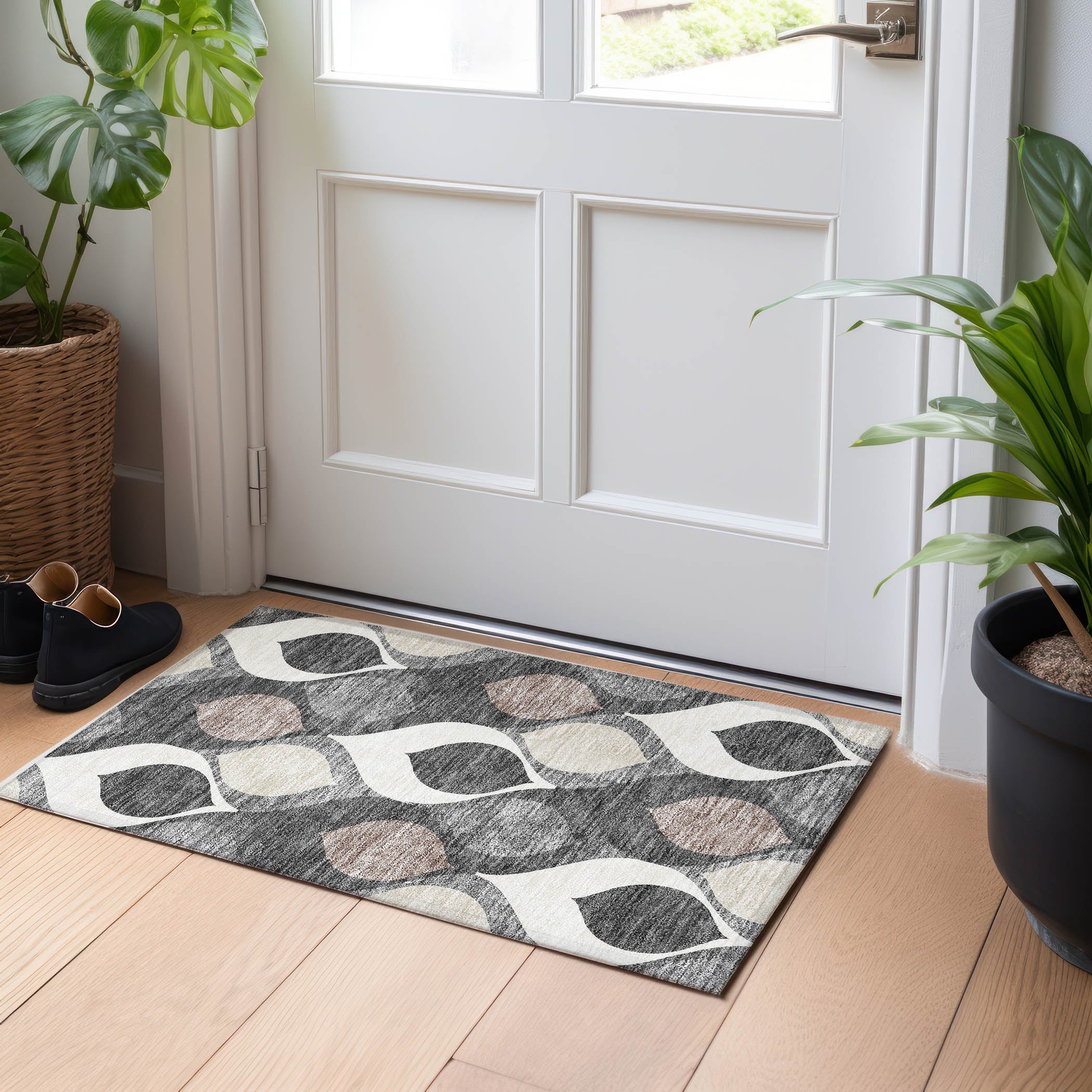 Tbilisi Machine Washable Transitional Gray Rug 1'8" x 2'6" #shape_Rectangle