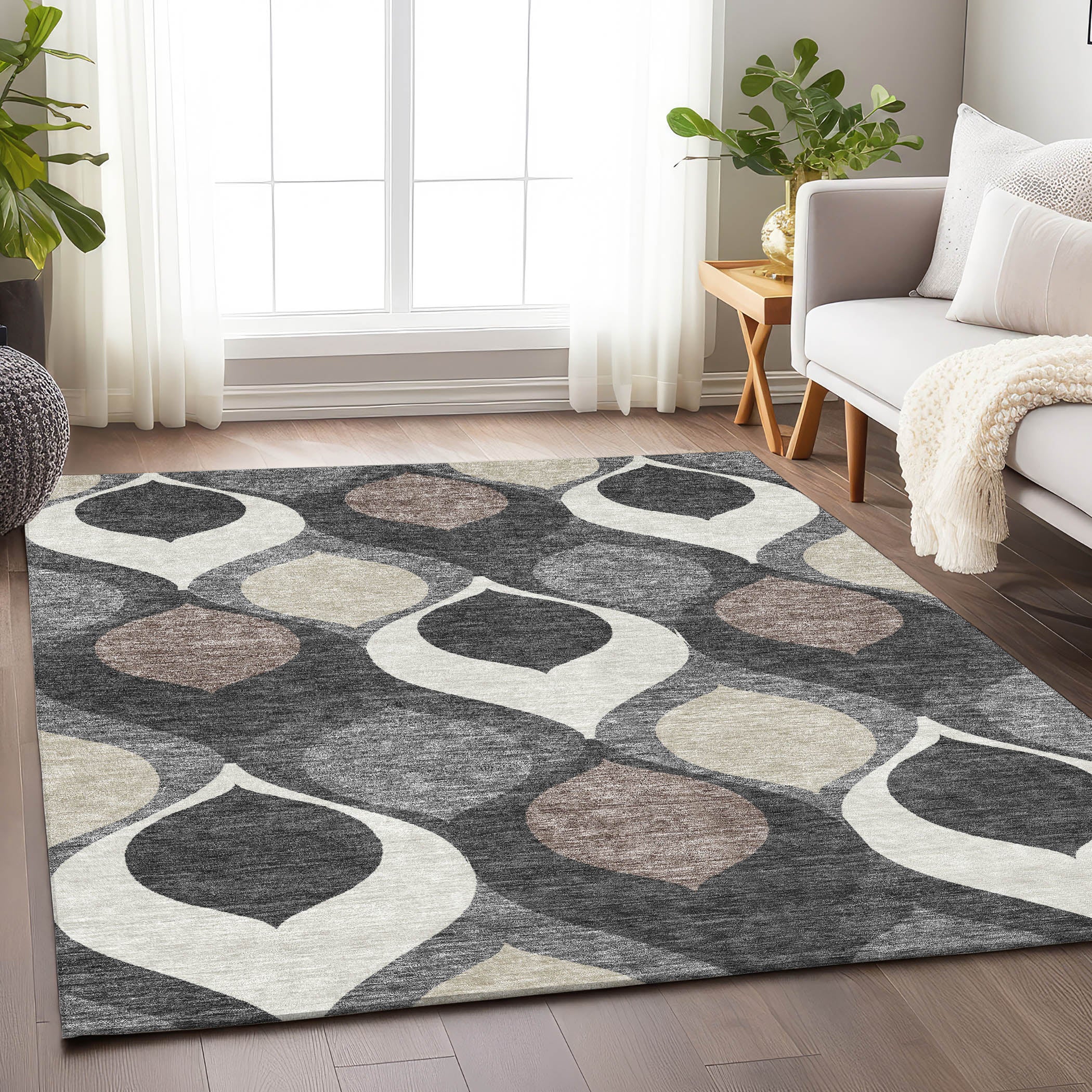 Tbilisi Machine Washable Transitional Gray Rug 2'6" x 3'10" #shape_Rectangle