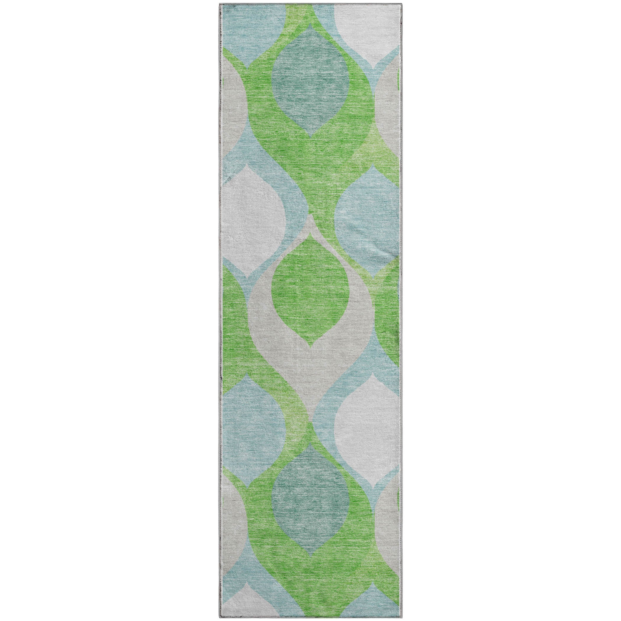 Tbilisi Machine Washable Transitional Lime Green Rug 2'3" x 7'6" #shape_Runner