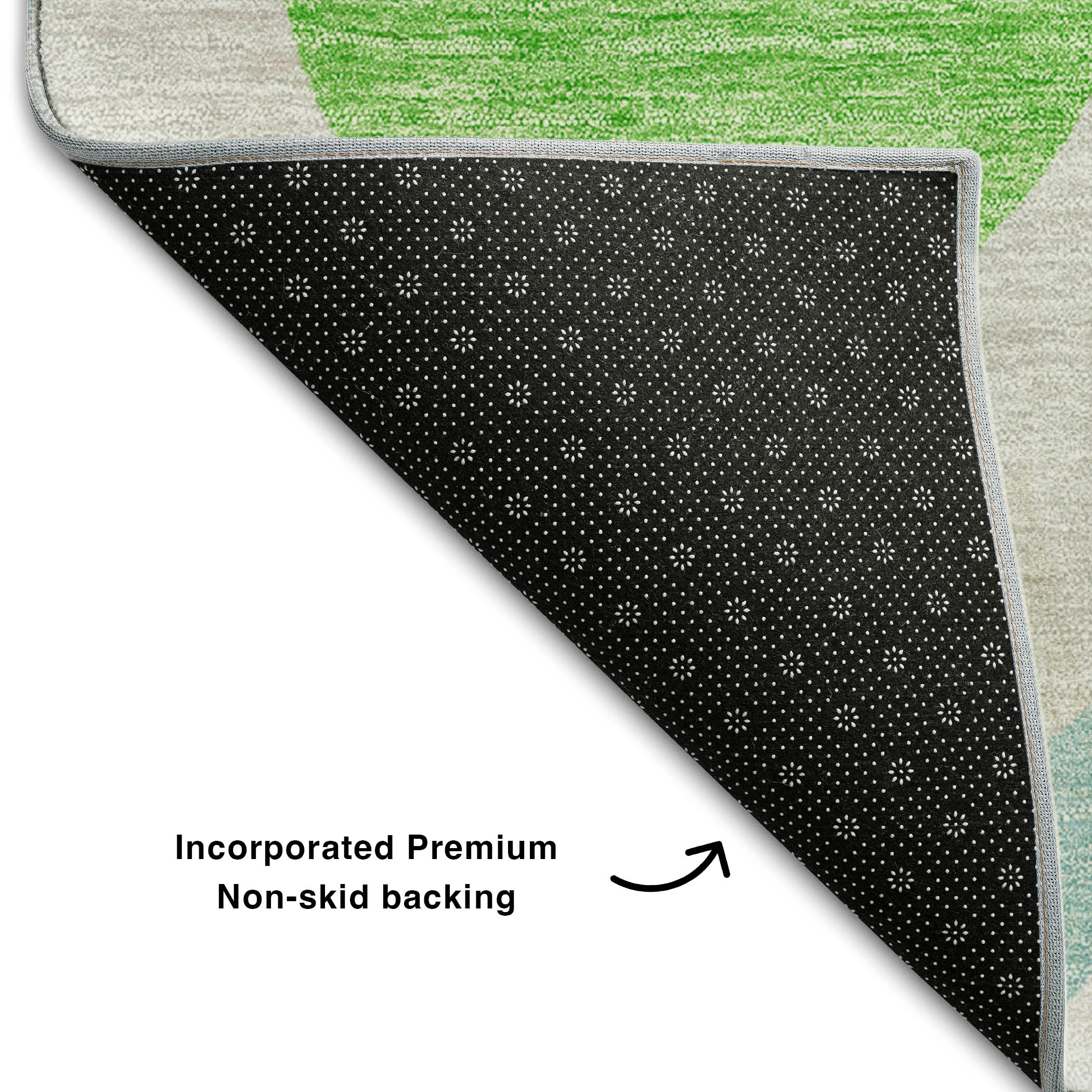 Tbilisi Machine Washable Transitional Lime Green Rug 1'8" x 2'6" #shape_Rectangle