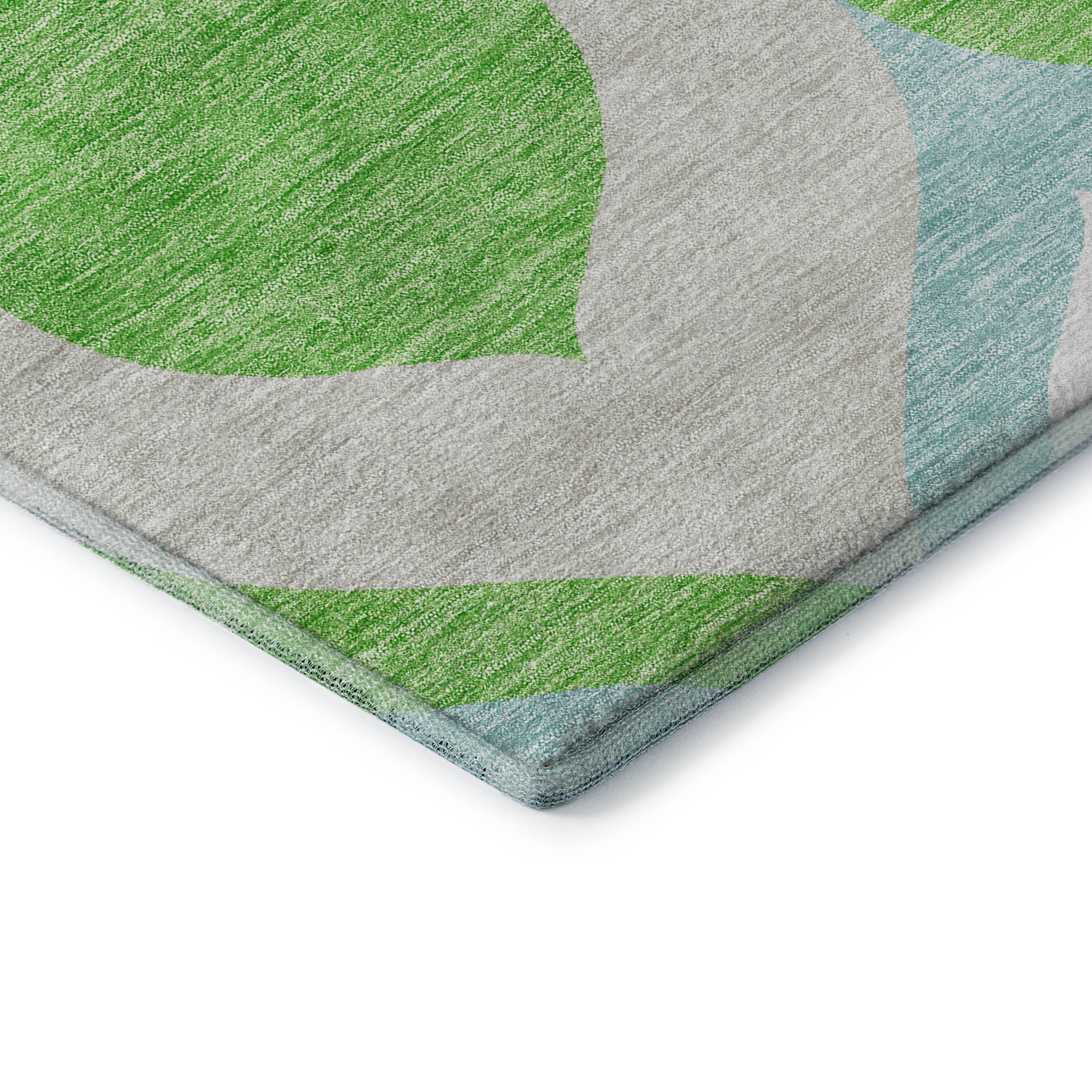 Tbilisi Machine Washable Transitional Lime Green Rug 1'8" x 2'6" #shape_Rectangle