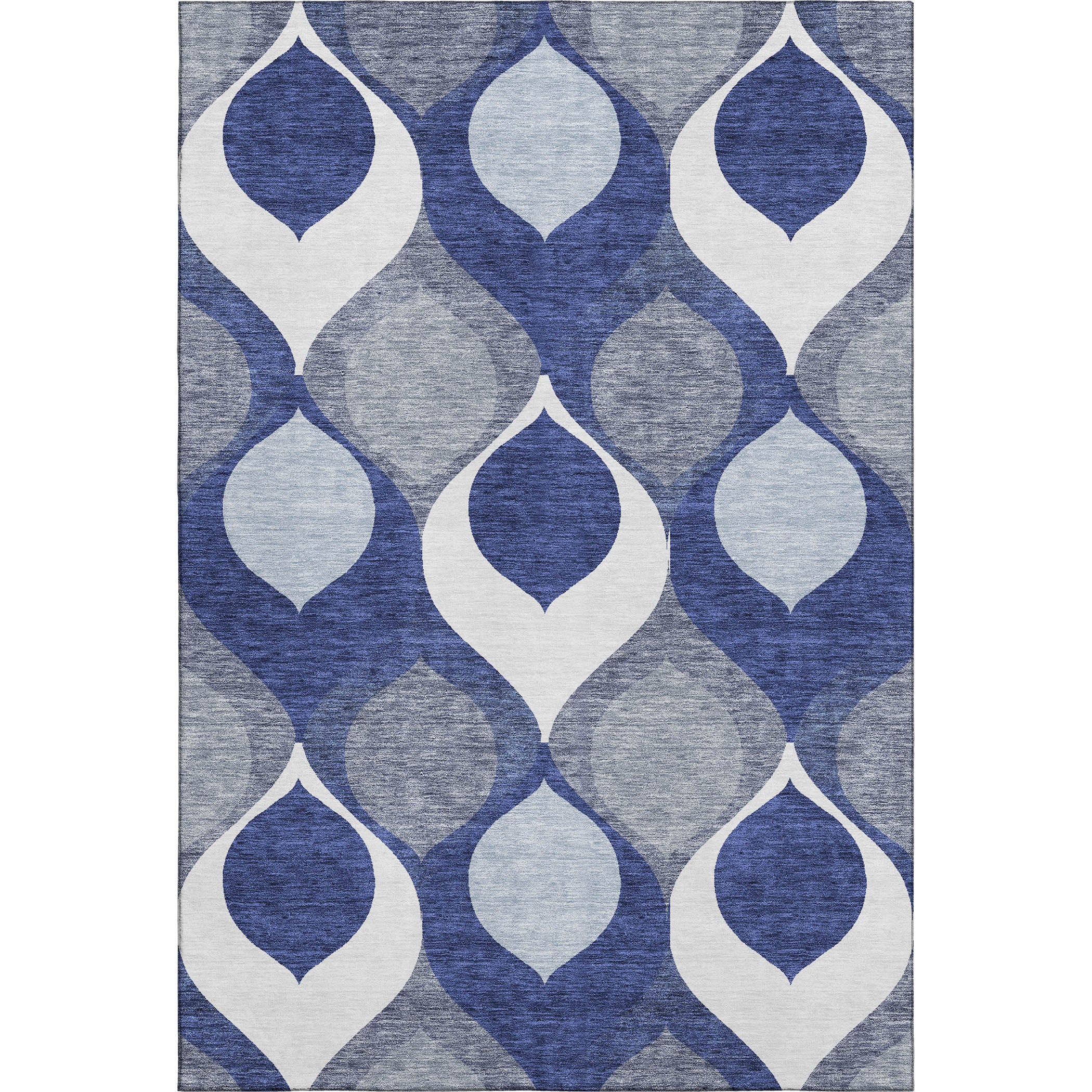 Tbilisi Machine Washable Transitional Navy Blue Rug 2'6" x 3'10" #shape_Rectangle