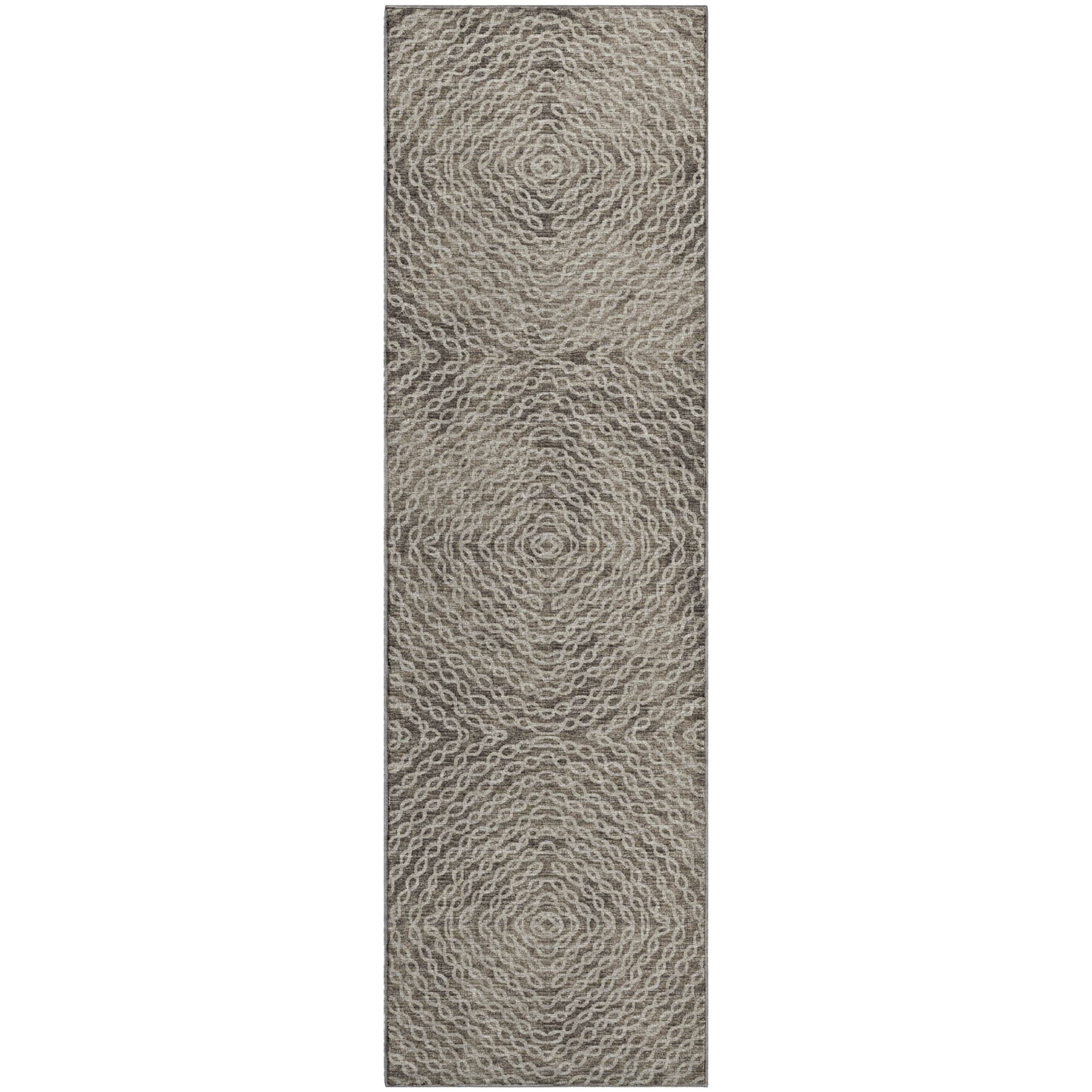 Antigua Machine Washable Transitional Mocha Brown Rug 2'3" x 7'6" #shape_Runner
