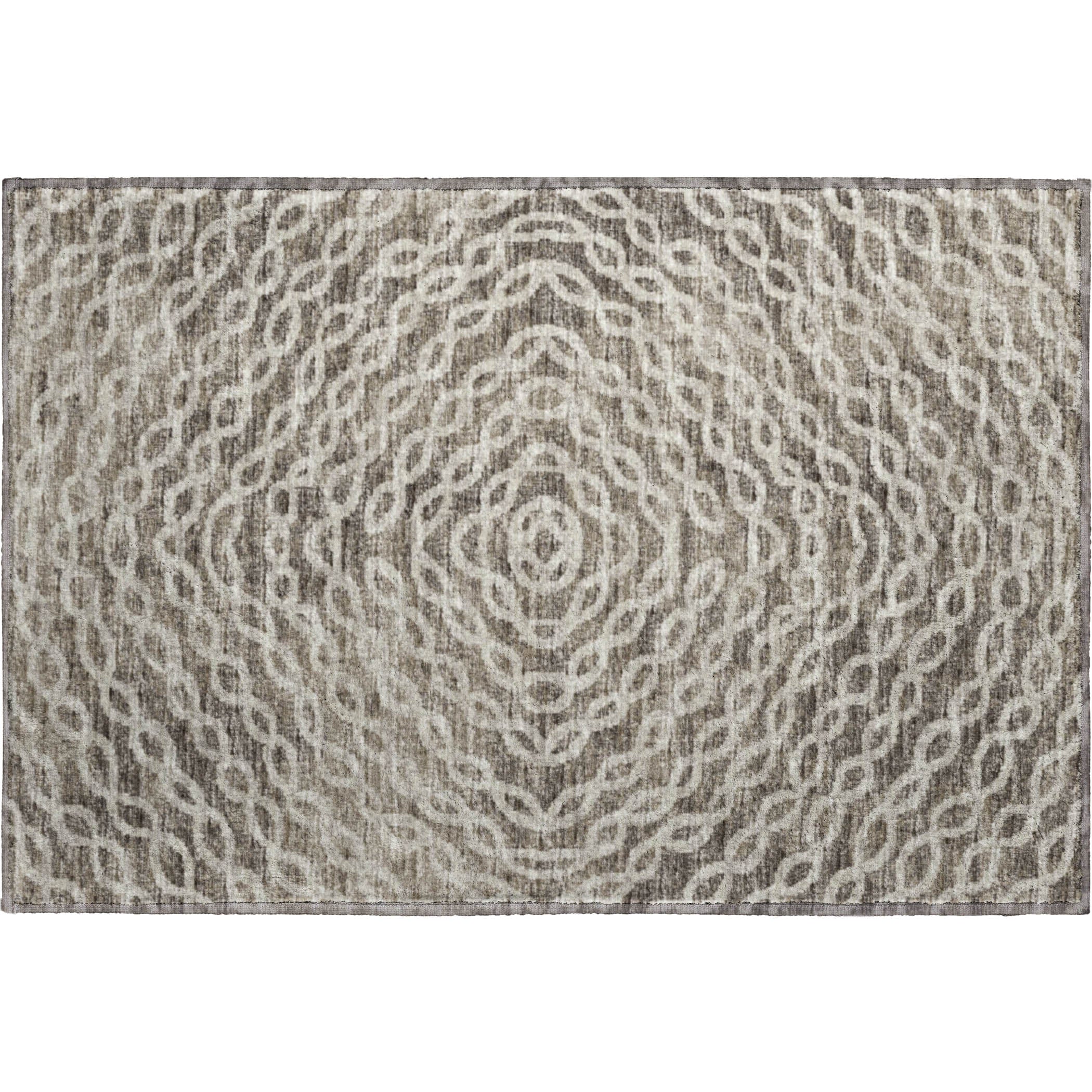 Antigua Machine Washable Transitional Mocha Brown Rug 1'8" x 2'6" #shape_Rectangle