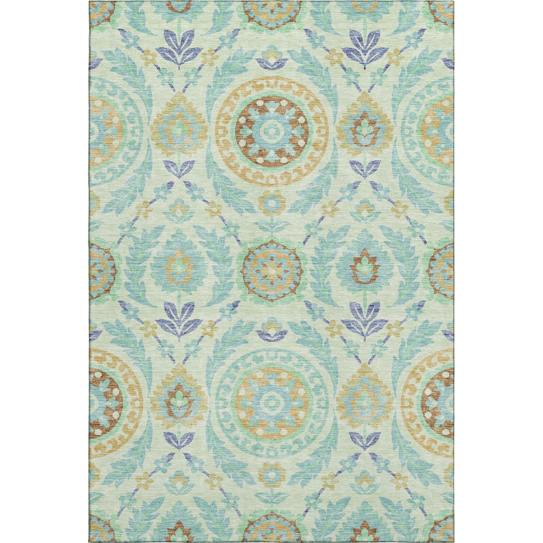 Kyoto Machine Washable Transitional Mint Green Rug 2'6" x 3'10" #shape_Rectangle