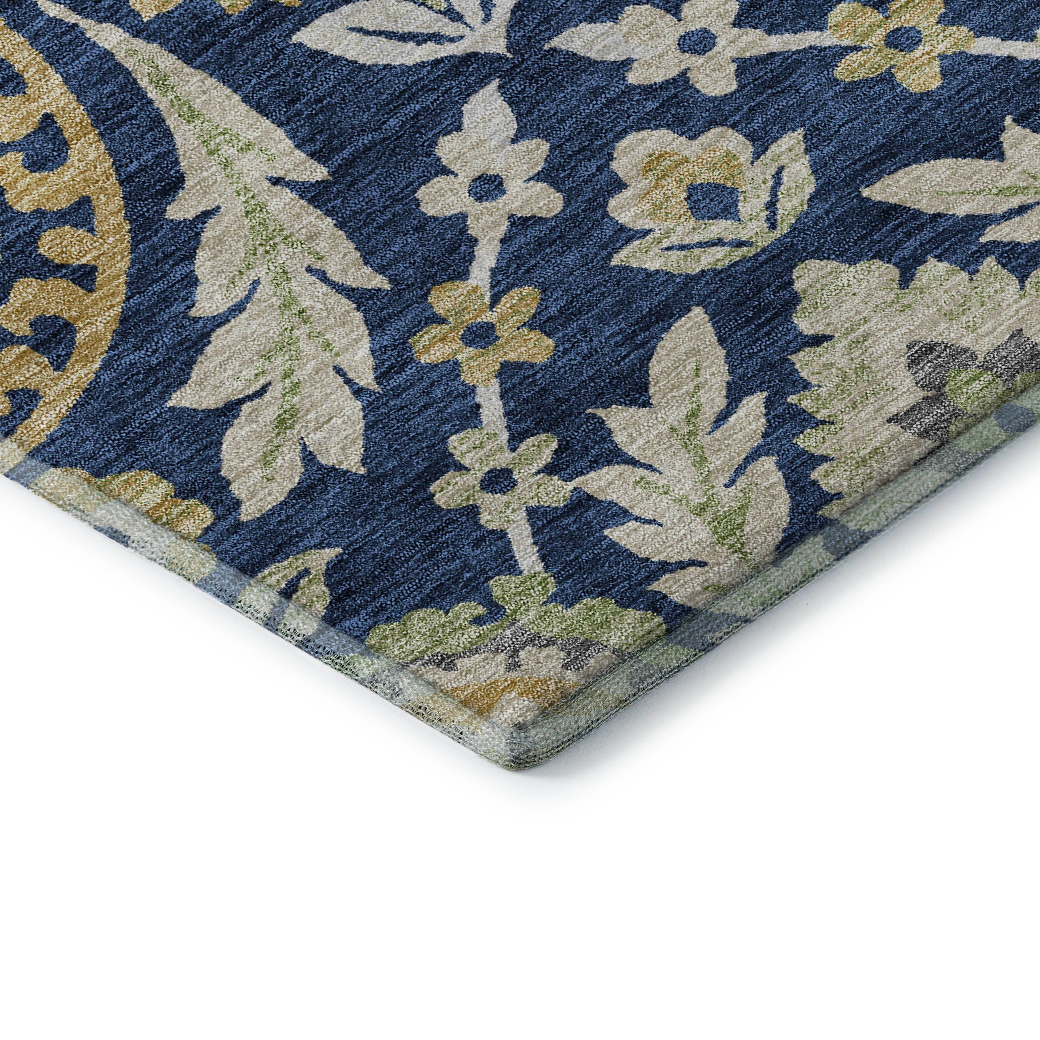 Kyoto Machine Washable Transitional Navy Blue Rug 1'8" x 2'6" #shape_Rectangle