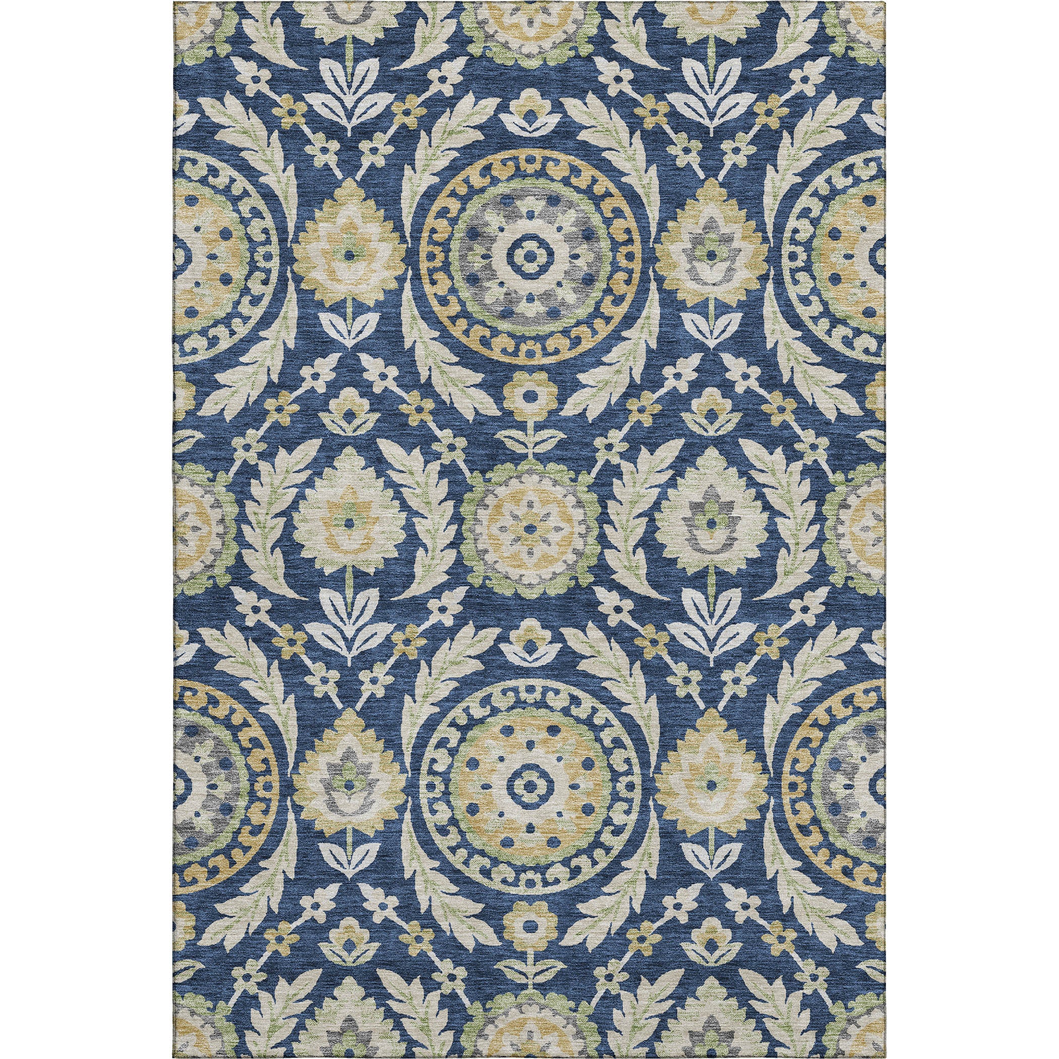 Kyoto Machine Washable Transitional Navy Blue Rug 2'6" x 3'10" #shape_Rectangle