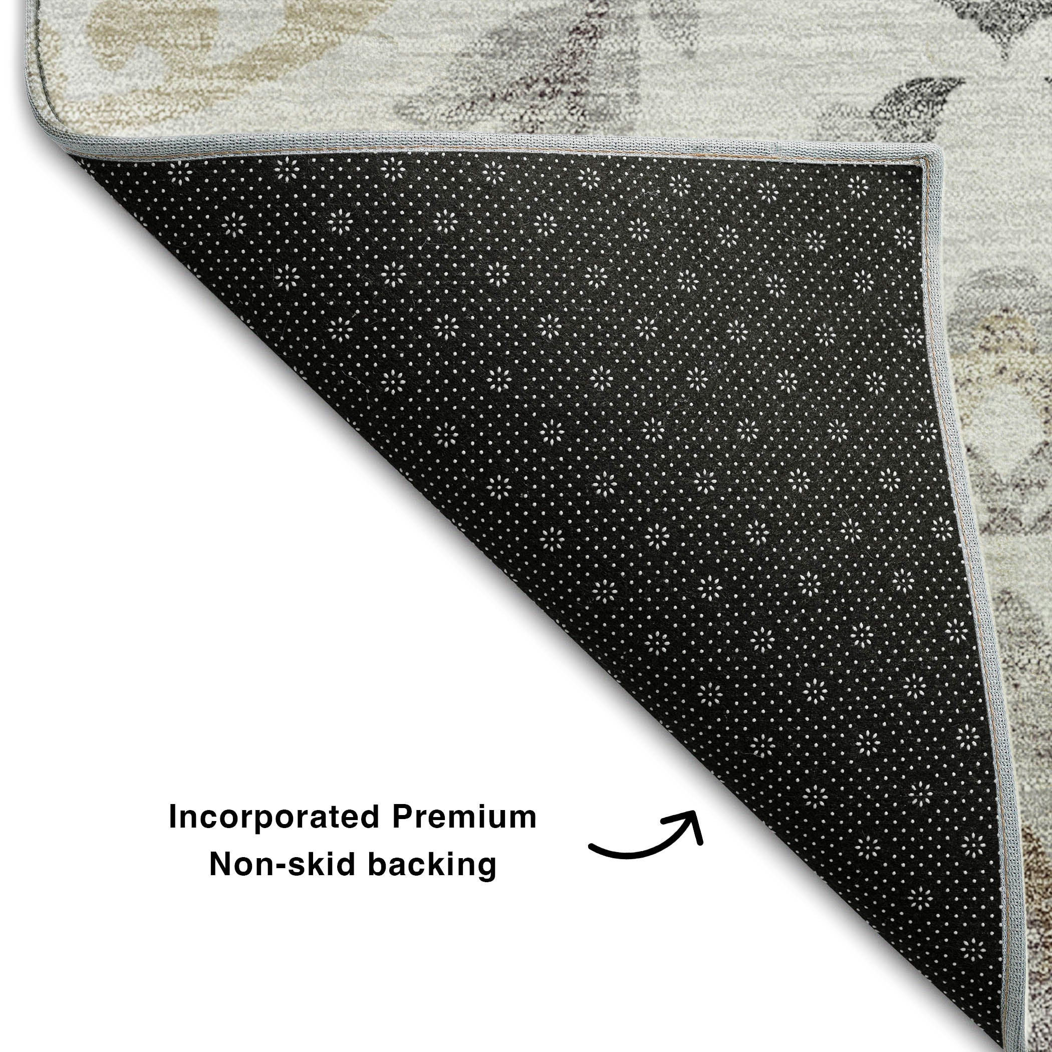 Kyoto Machine Washable Transitional Silver Gray Rug 1'8" x 2'6" #shape_Rectangle