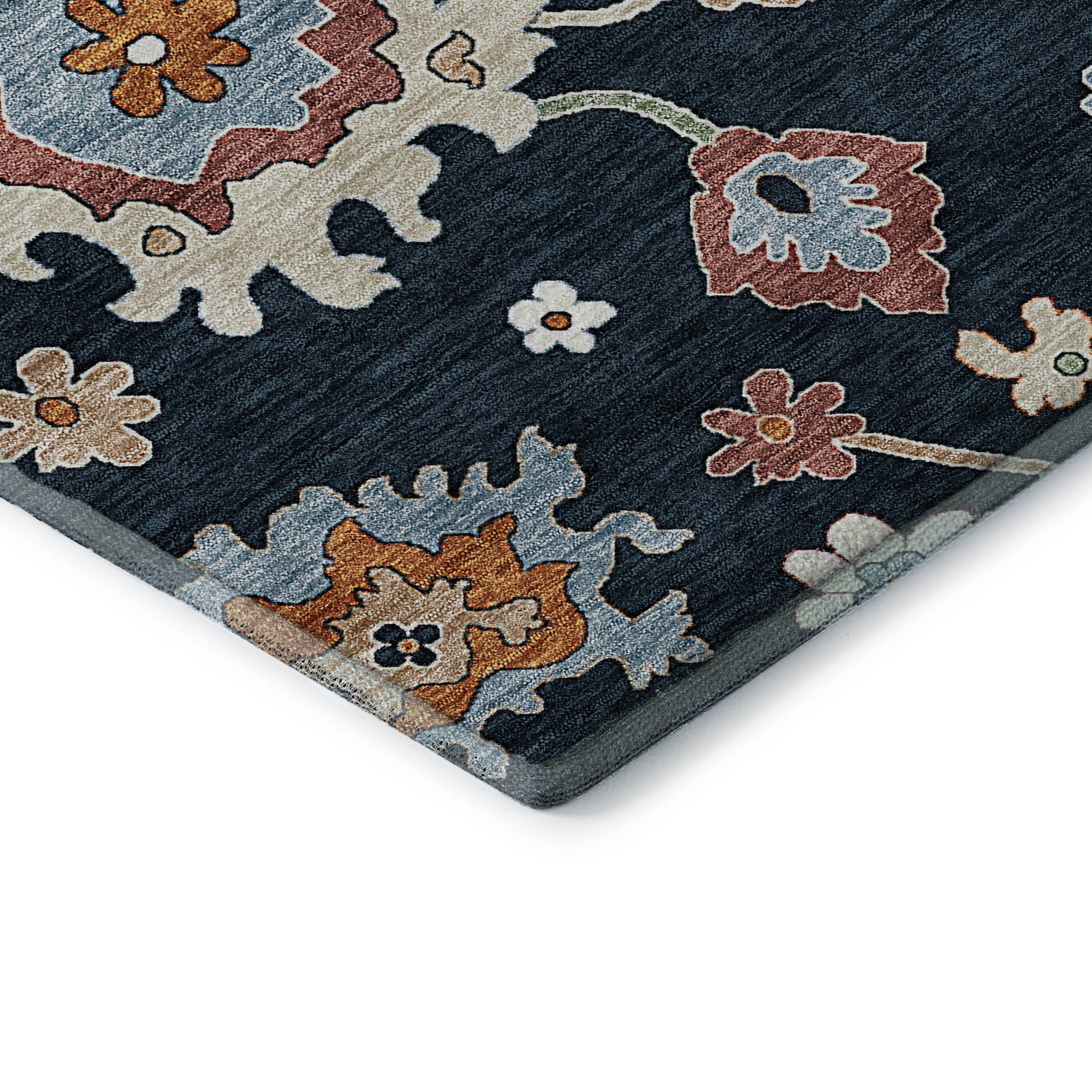 Tallinn Machine Washable Traditional Black Rug 1'8" x 2'6" #shape_Rectangle