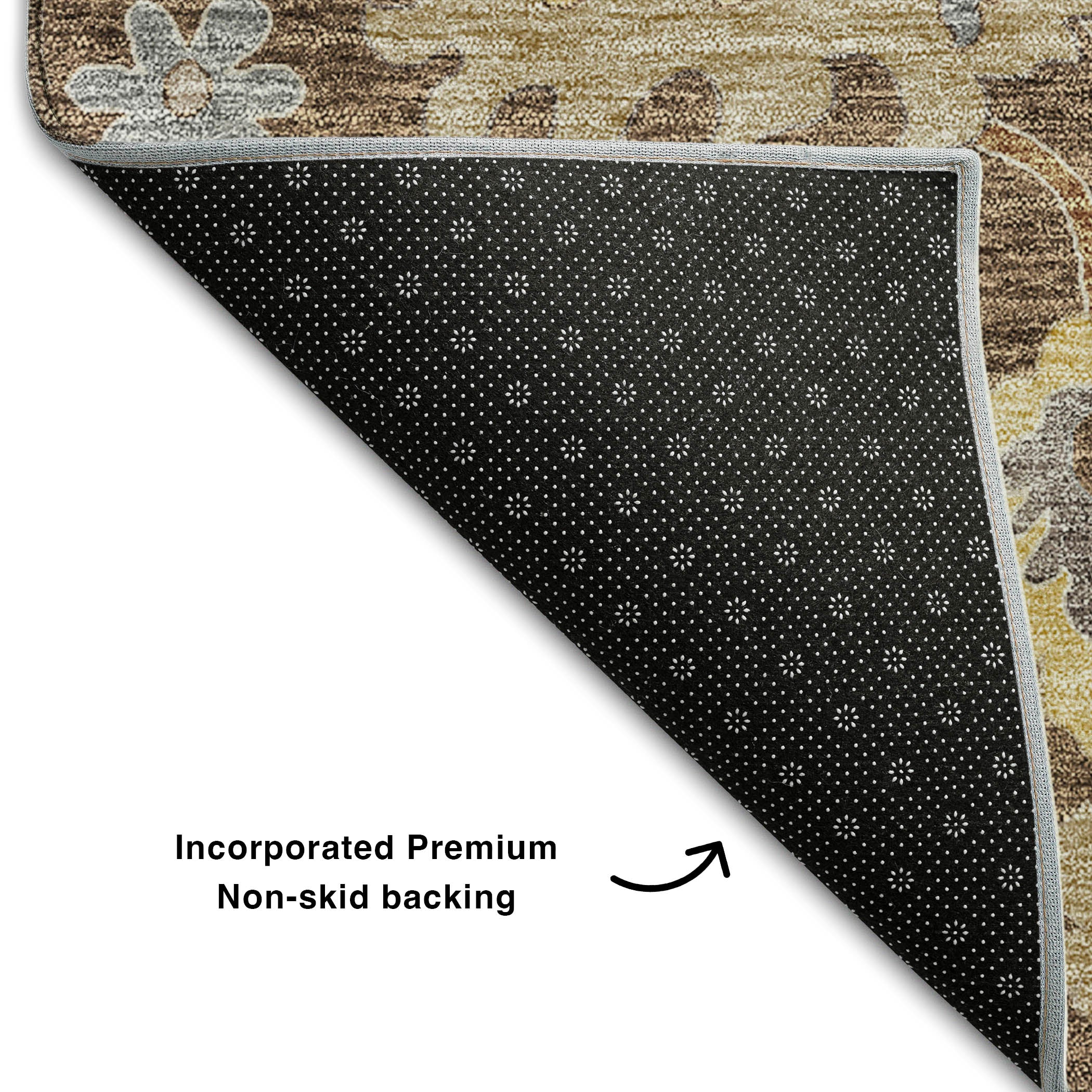 Tallinn Machine Washable Traditional Chocolate Brown Rug 1'8" x 2'6" #shape_Rectangle